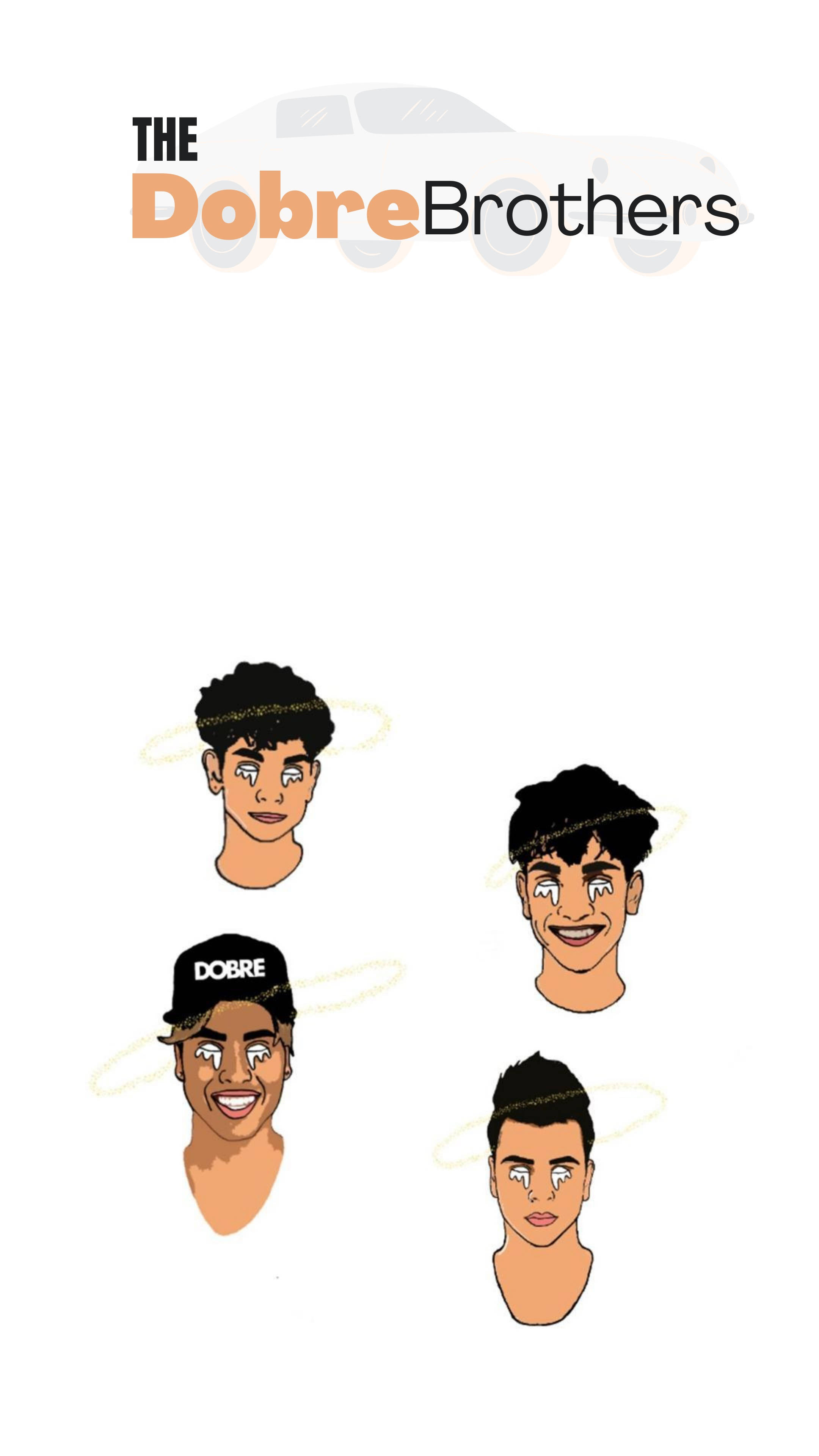 Dobre Brothers, white graphic, halo outlines, 4K Phone Wallpaper