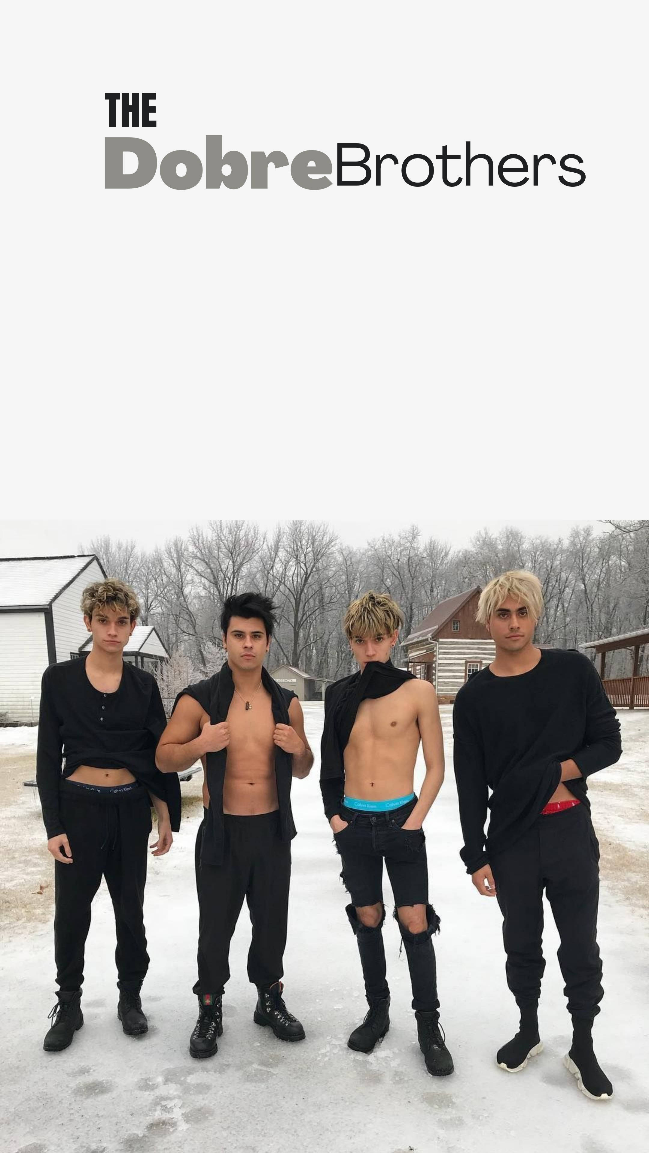 Dobre brothers, snowy winter, black outfits, 4K Phone Wallpaper