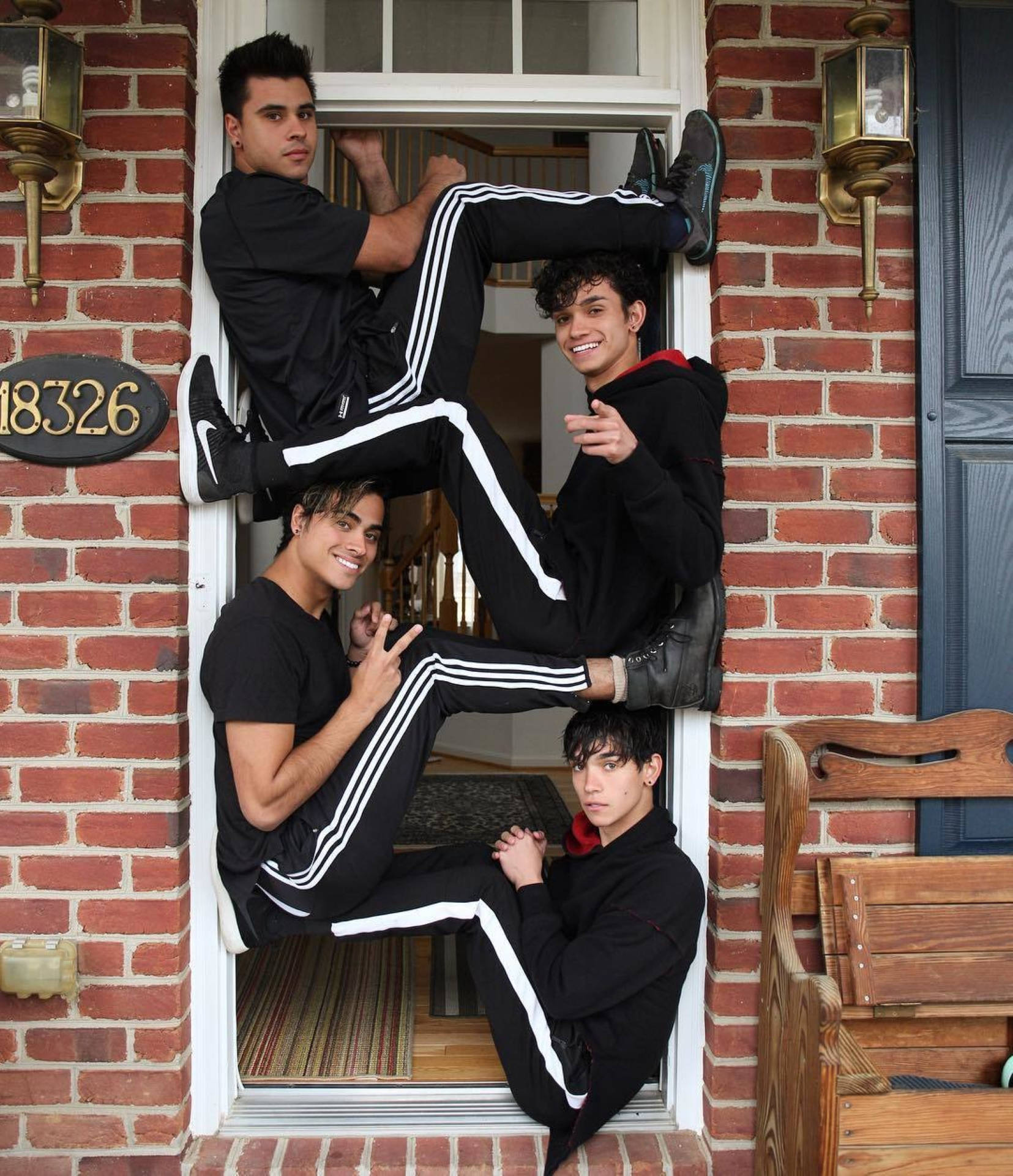 Dobre brothers, black track pants, white stripes, Full HD Phone Wallpaper