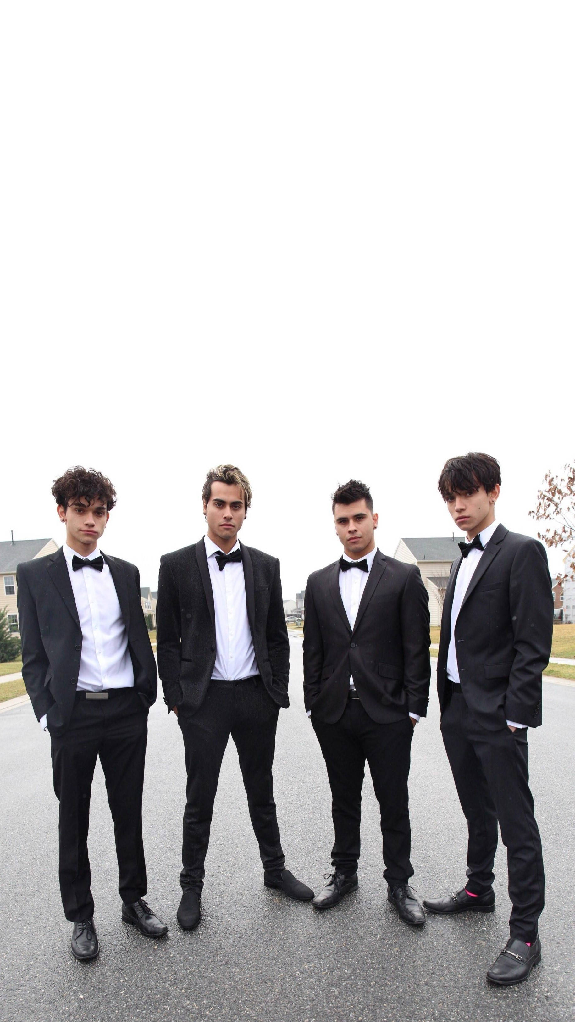 Dobre Brothers, black tuxedos, bow ties, 2K Phone Wallpaper