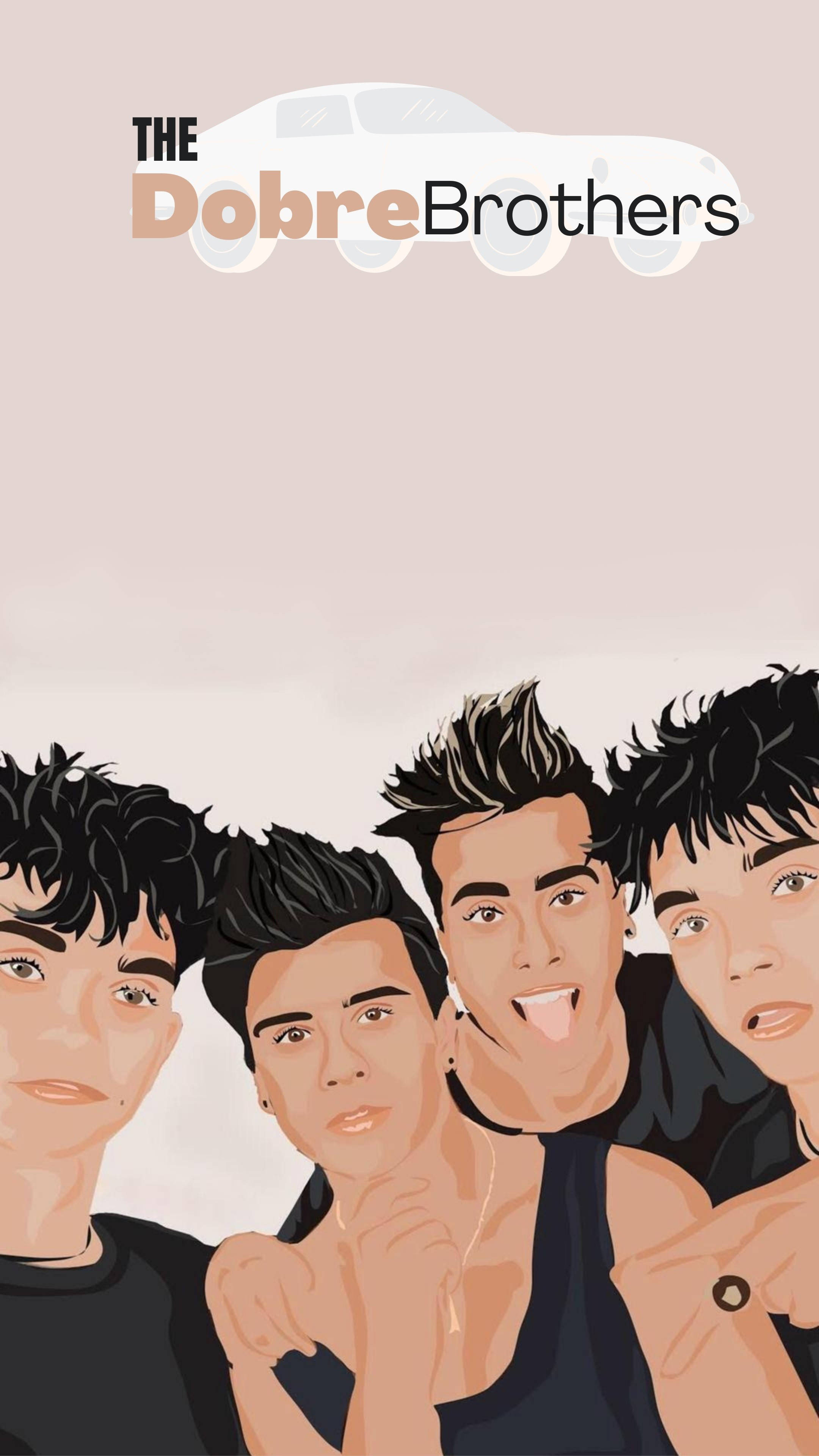 Dobre Brothers, spiky hair, soft beige background, 4K Phone Wallpaper