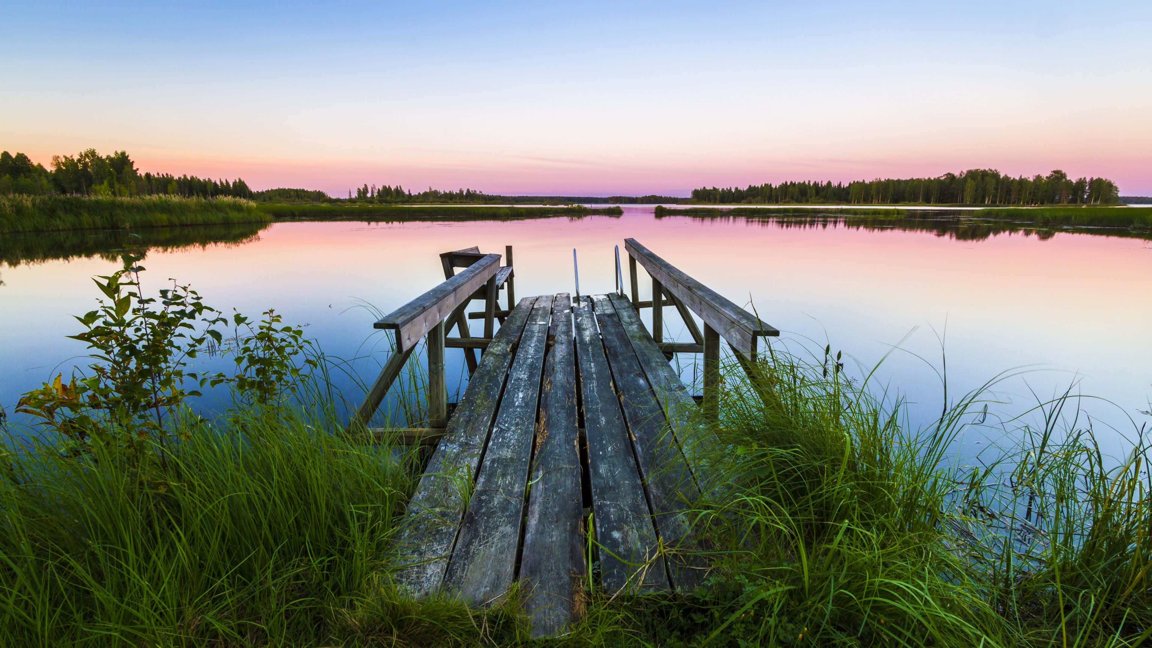 Small Pier, 4K Ultra HD Landscape, wooden dock, 4K Desktop Wallpaper