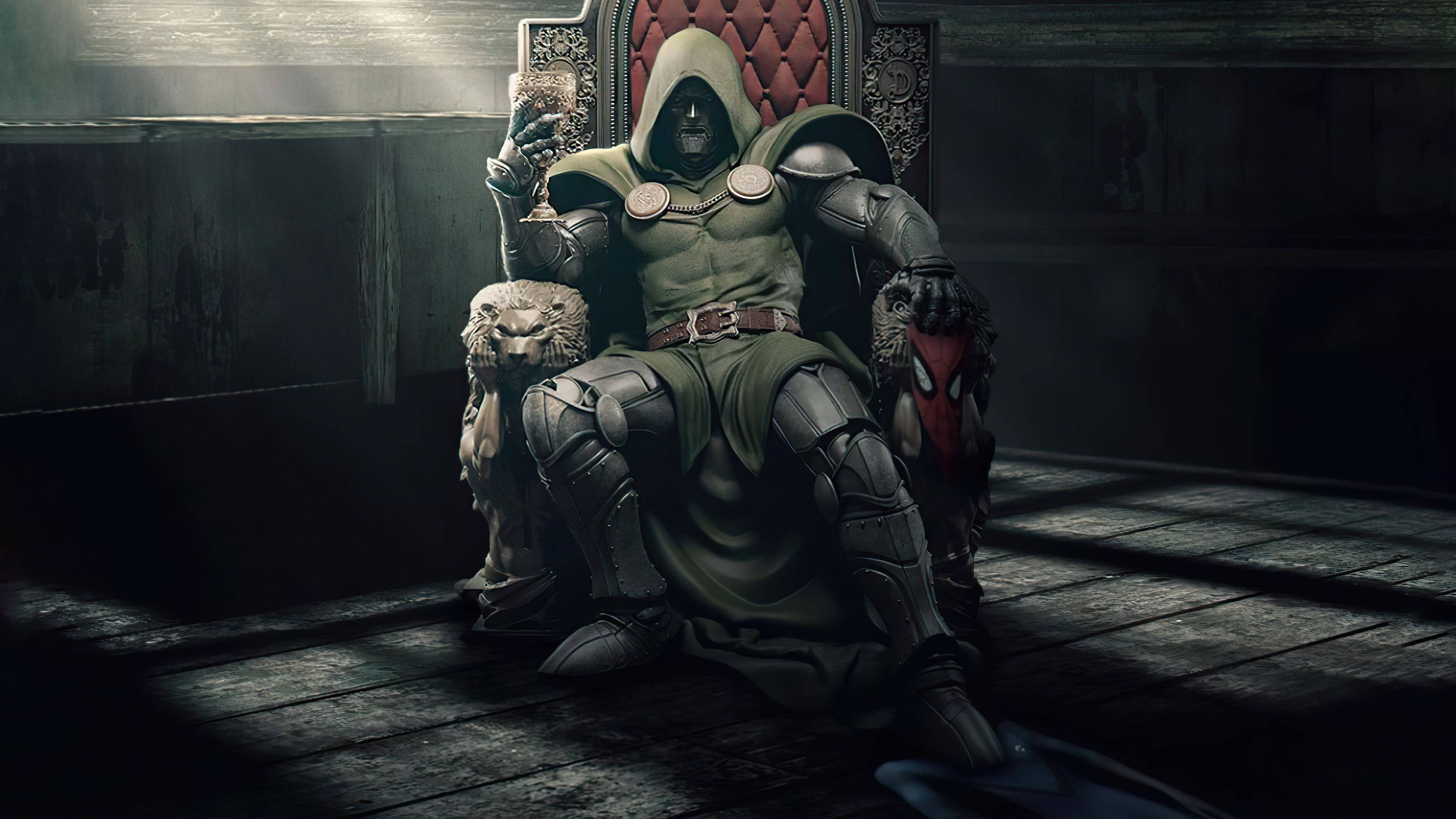 Doctor Doom, throne, green-skinned, 4K Desktop Wallpaper