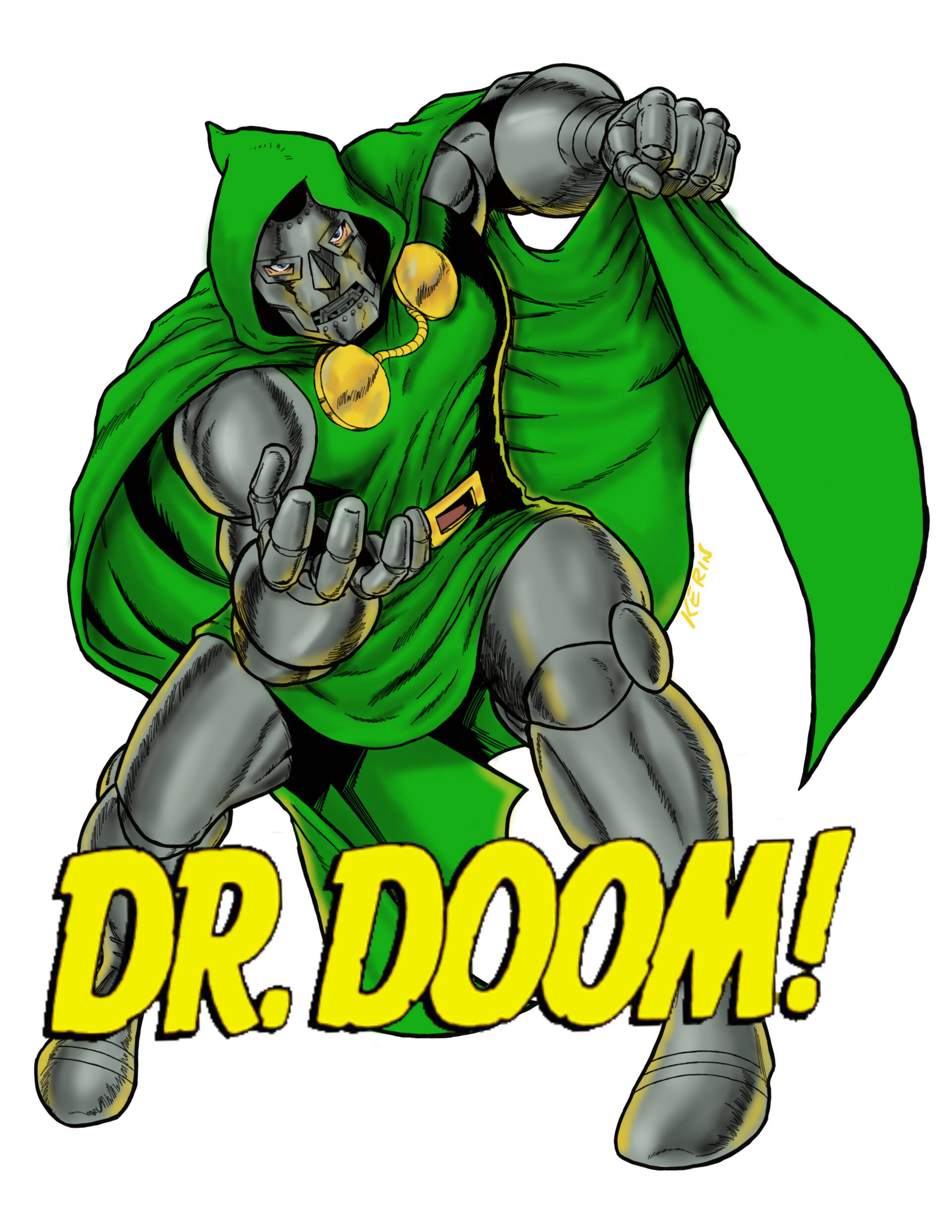 Doctor Doom, green cloak, metallic armor, Full HD Phone Wallpaper
