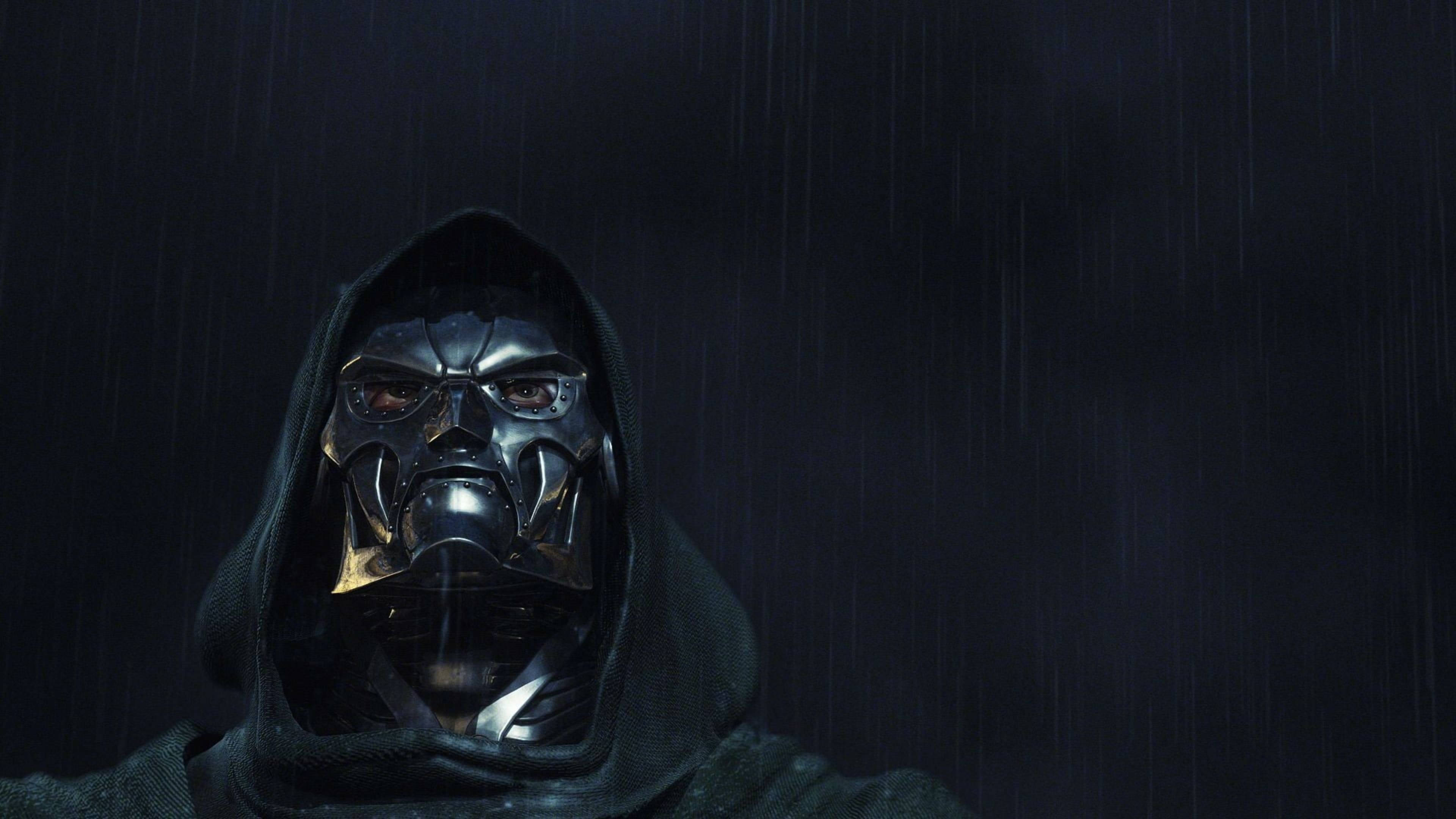 Dark Doctor Doom, masked figure, dark hood, 4K Desktop Wallpaper