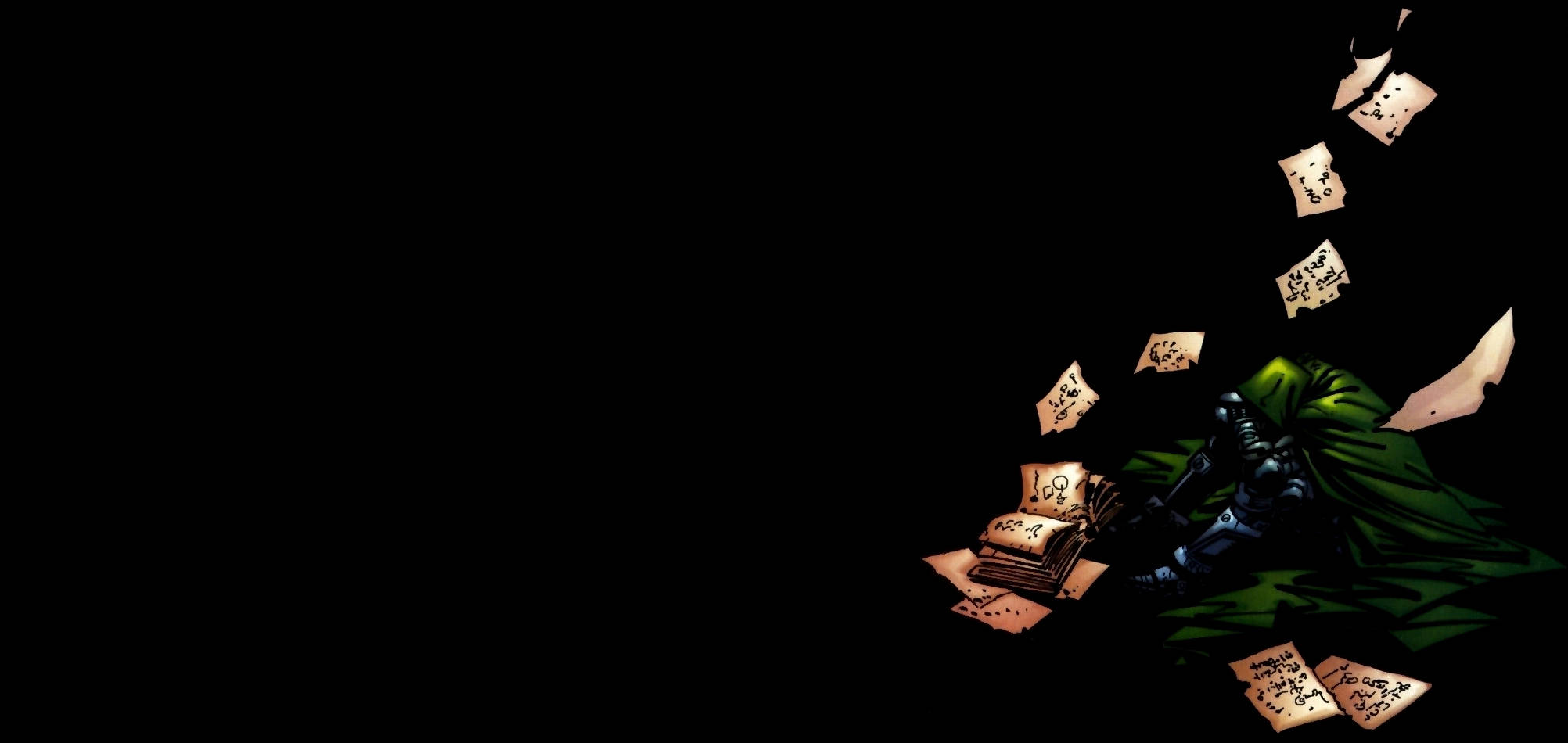 Doctor Doom, blue armor, green cloth, Full HD Desktop Wallpaper