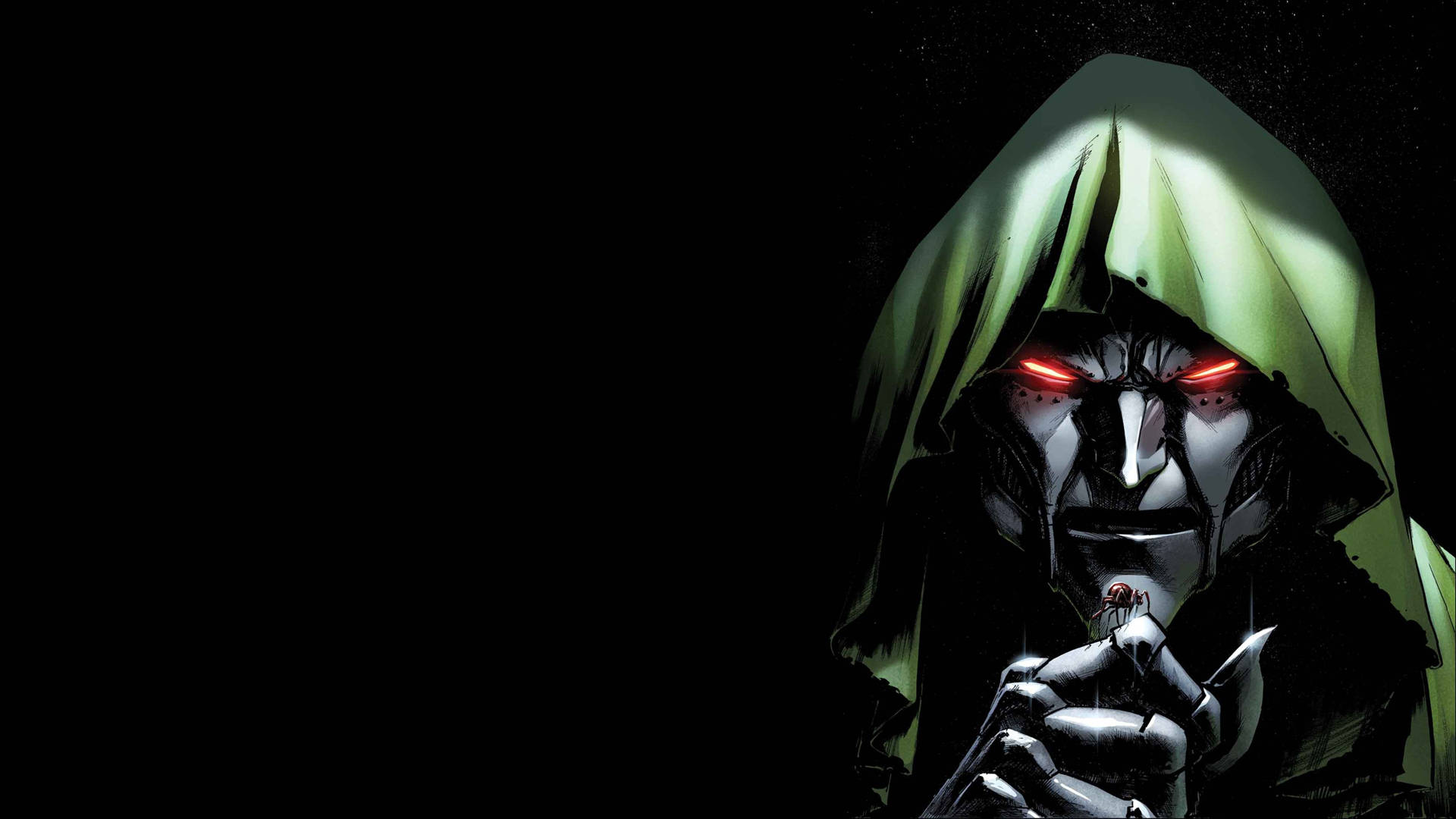 Doctor Doom, glowing red eyes, hooded figure, Full HD Desktop Wallpaper