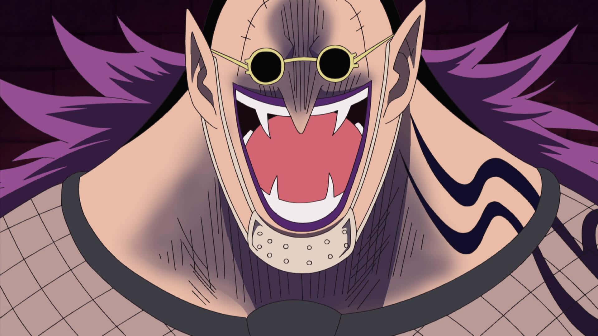 Doctor Hogback, purple hair, round glasses, Full HD Desktop Wallpaper