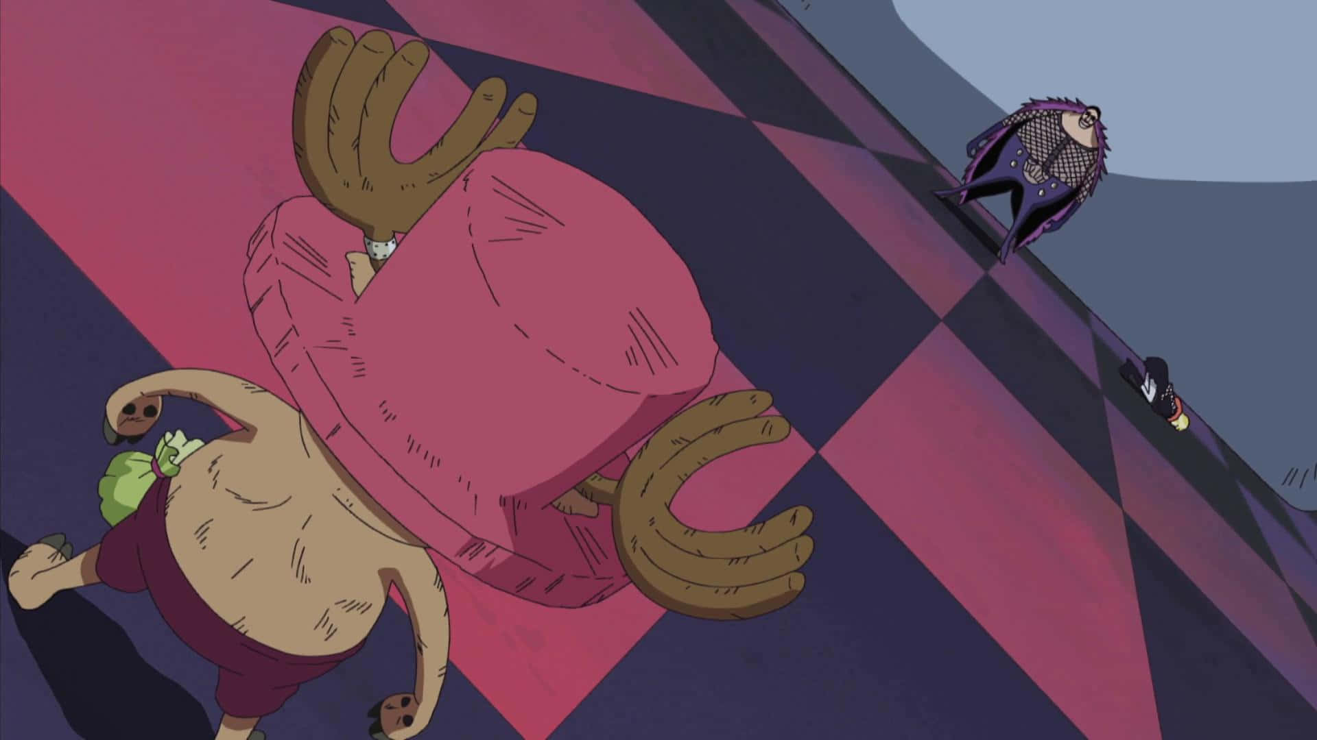 Doctor Hogback, pink, purple checkered slope, Full HD Desktop Wallpaper