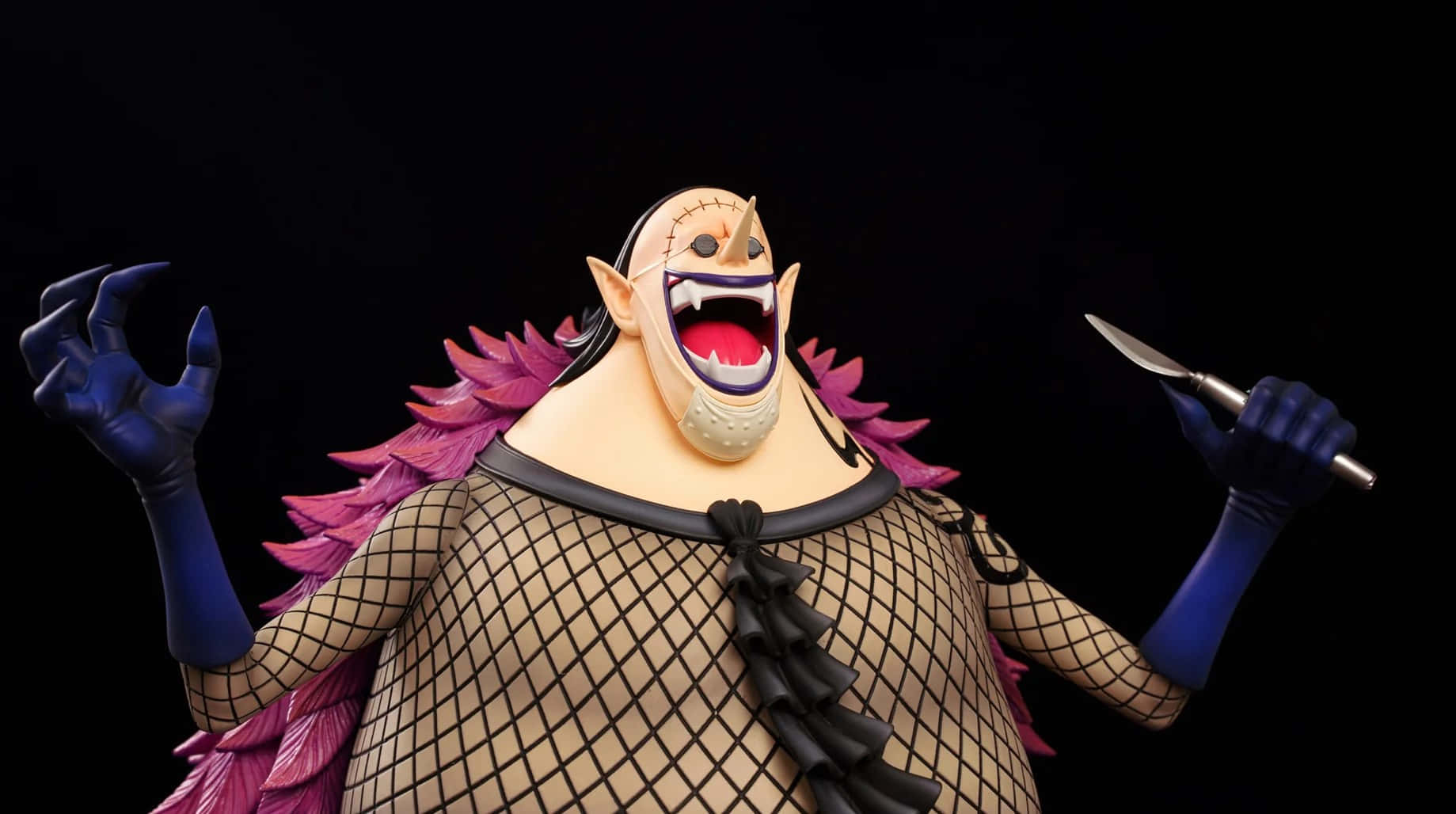 Doctor Hogback, stitched face, purple hair, HD Desktop Wallpaper