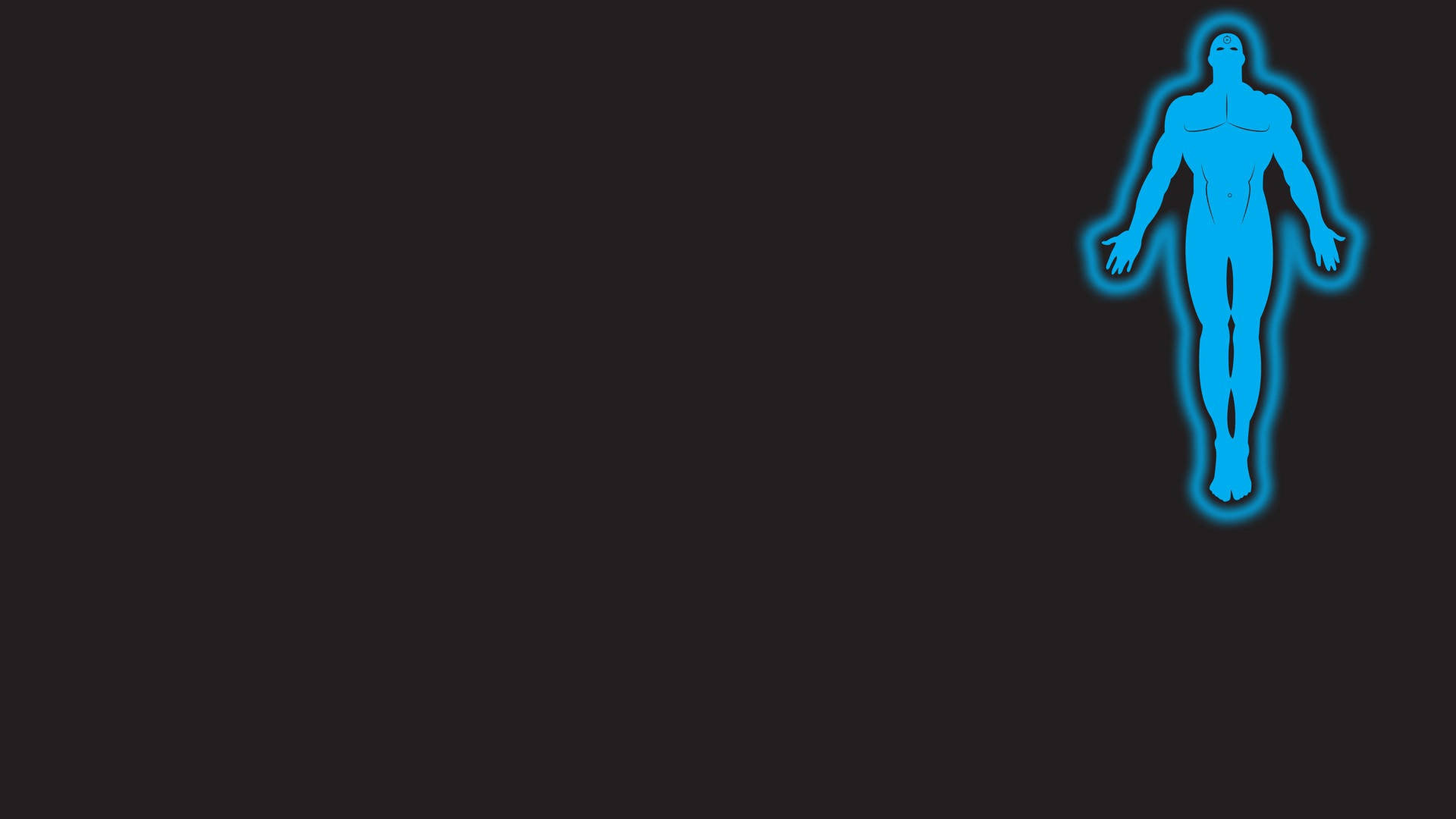 Doctor Manhattan, glowing blue, human silhouette, Full HD Desktop Wallpaper