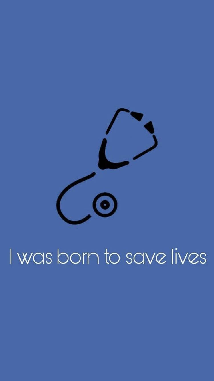 Doctor Motivation, black stethoscope icon, solid blue background, HD Phone Wallpaper
