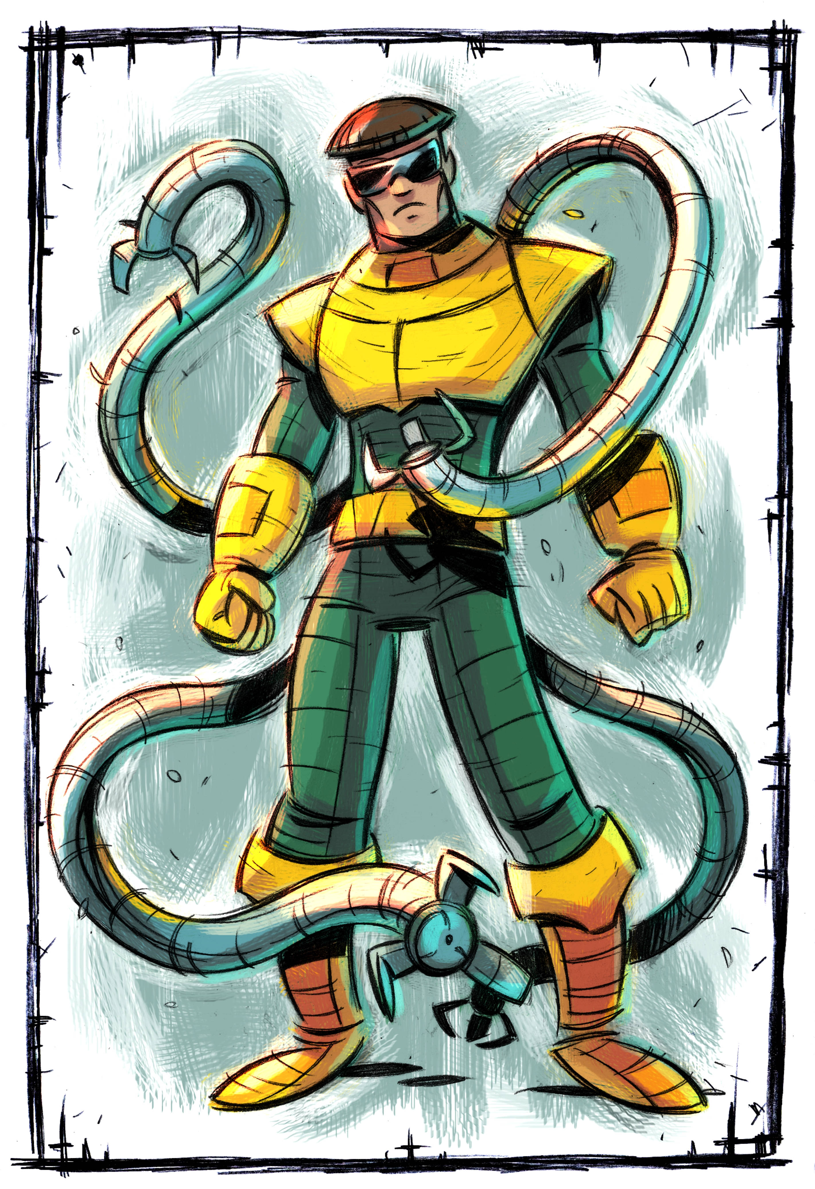 Doctor Octopus, comic book style, masked superhero, 4K Phone Wallpaper