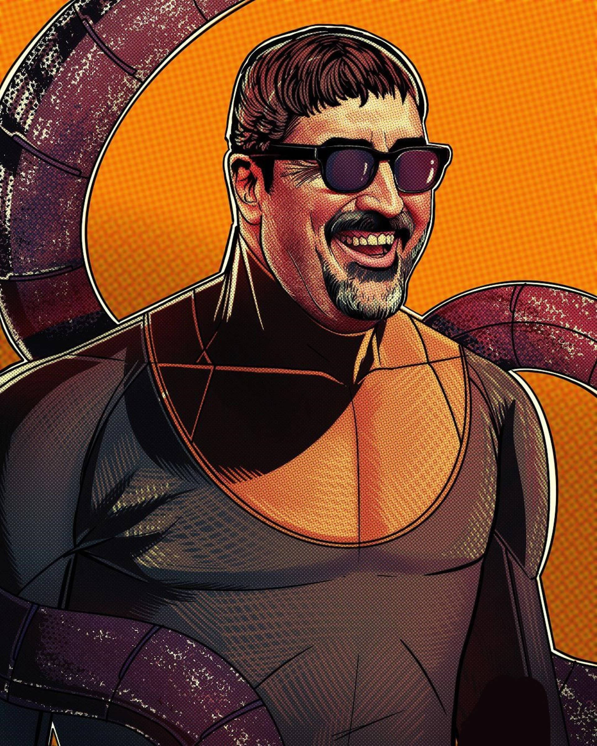 Doctor Octopus, comic book style, sunglasses, Full HD Phone Wallpaper
