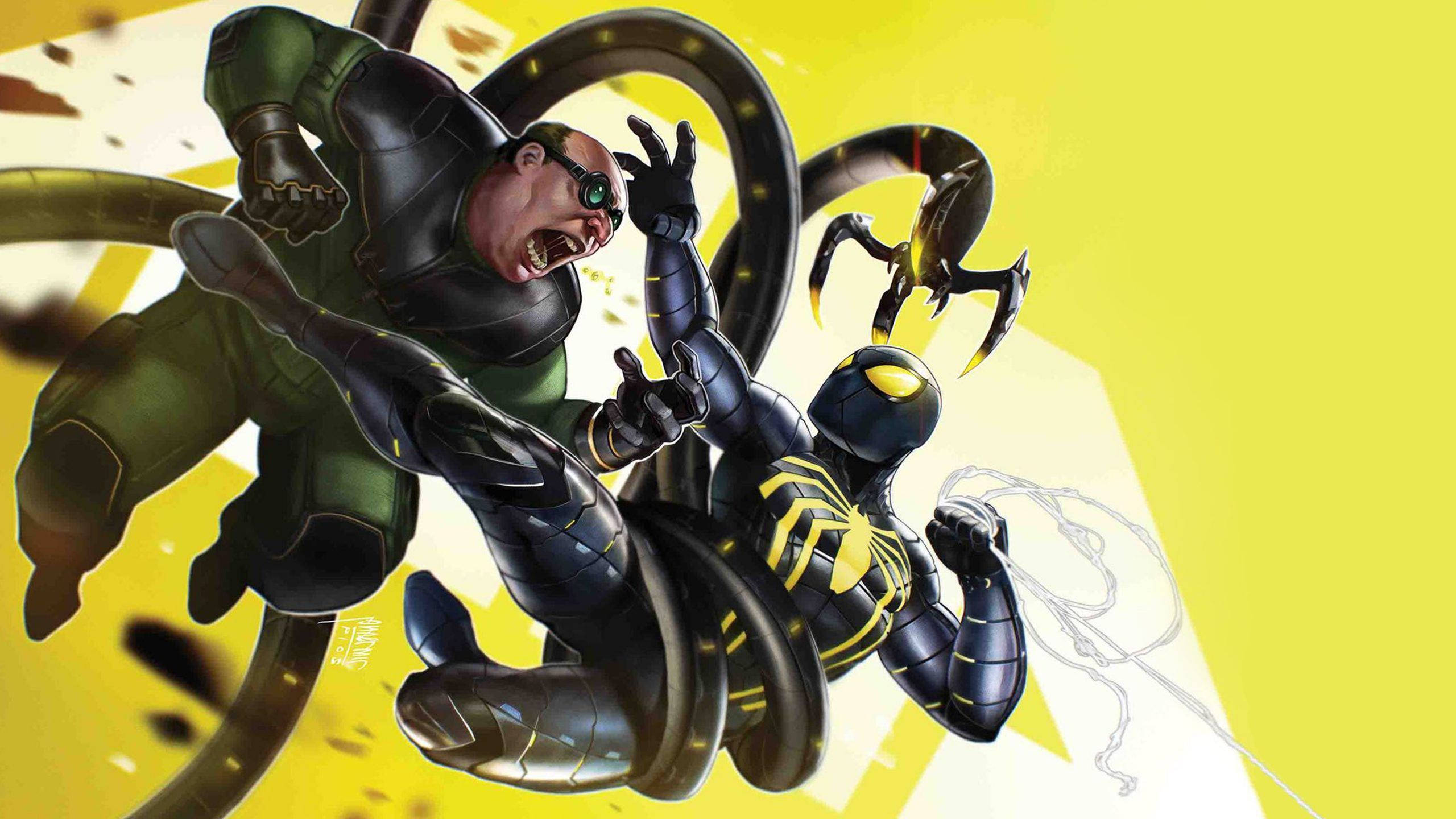 Doctor Octopus, green-suited villain, tentacles, 2K Desktop Wallpaper