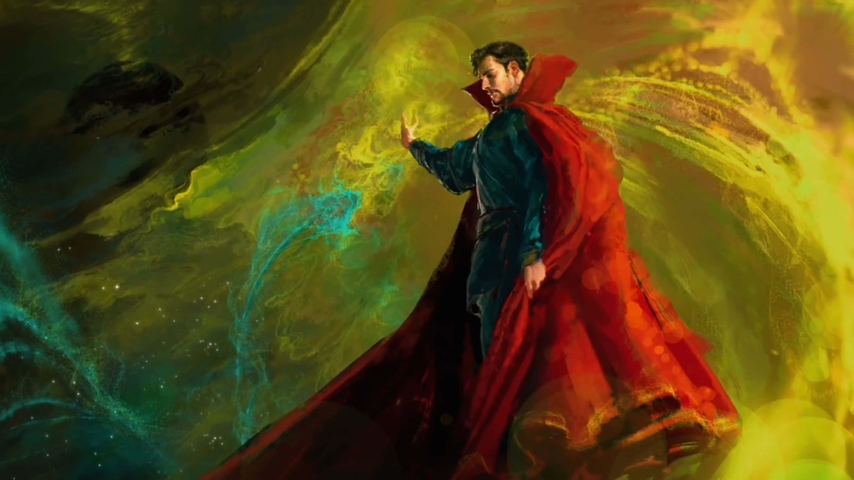 Doctor Strange 2, red cape, cosmic energy, 2K Desktop Wallpaper