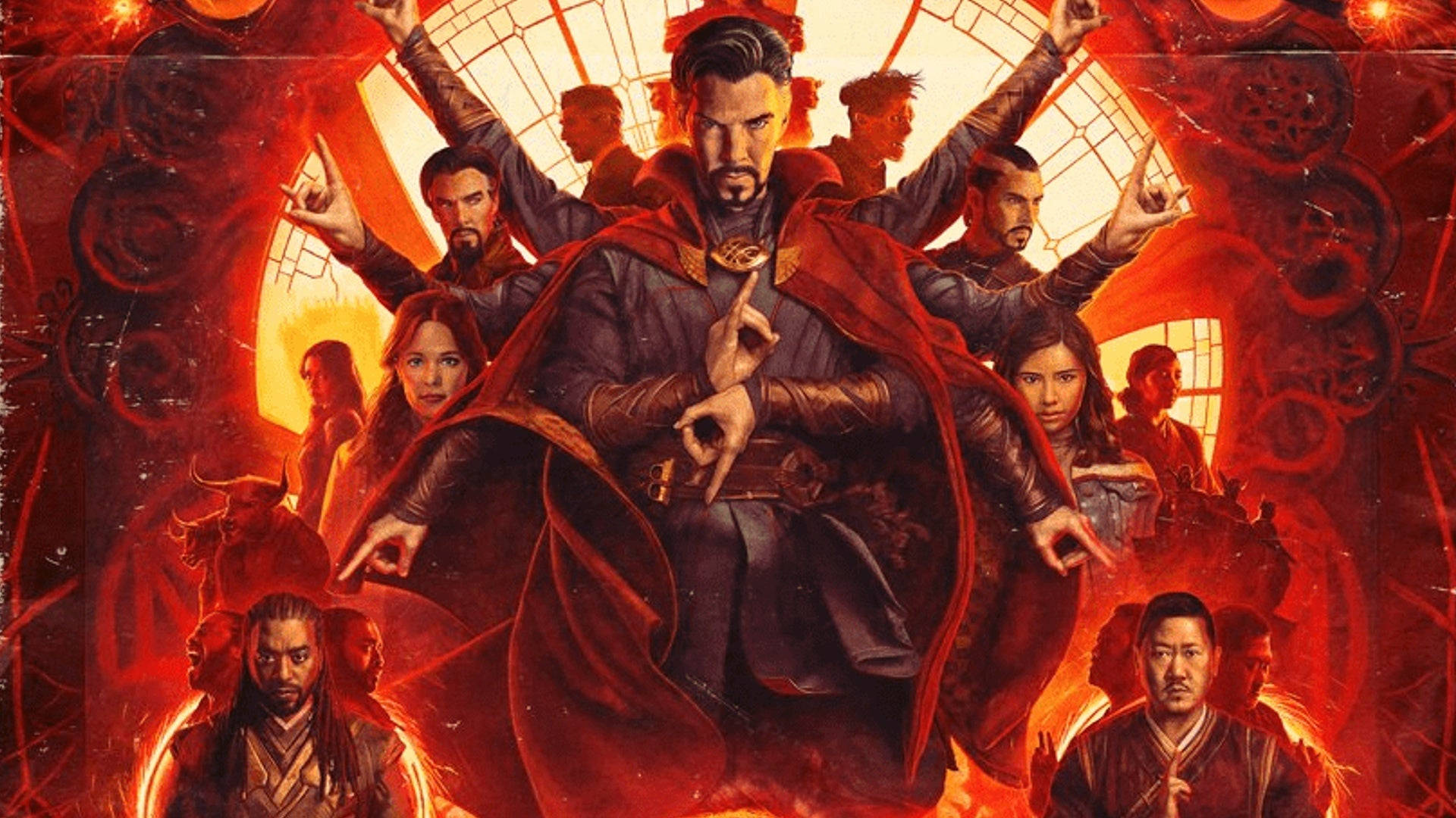 Doctor Strange 2, red cloak, mystical energy, Full HD Desktop Wallpaper
