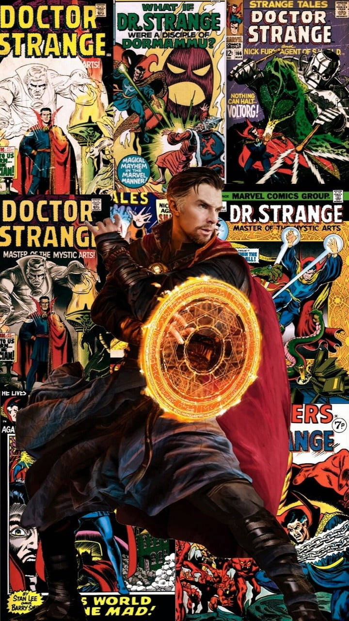 Doctor Strange, modern cinematic style, glowing mystical spell, HD Phone Wallpaper