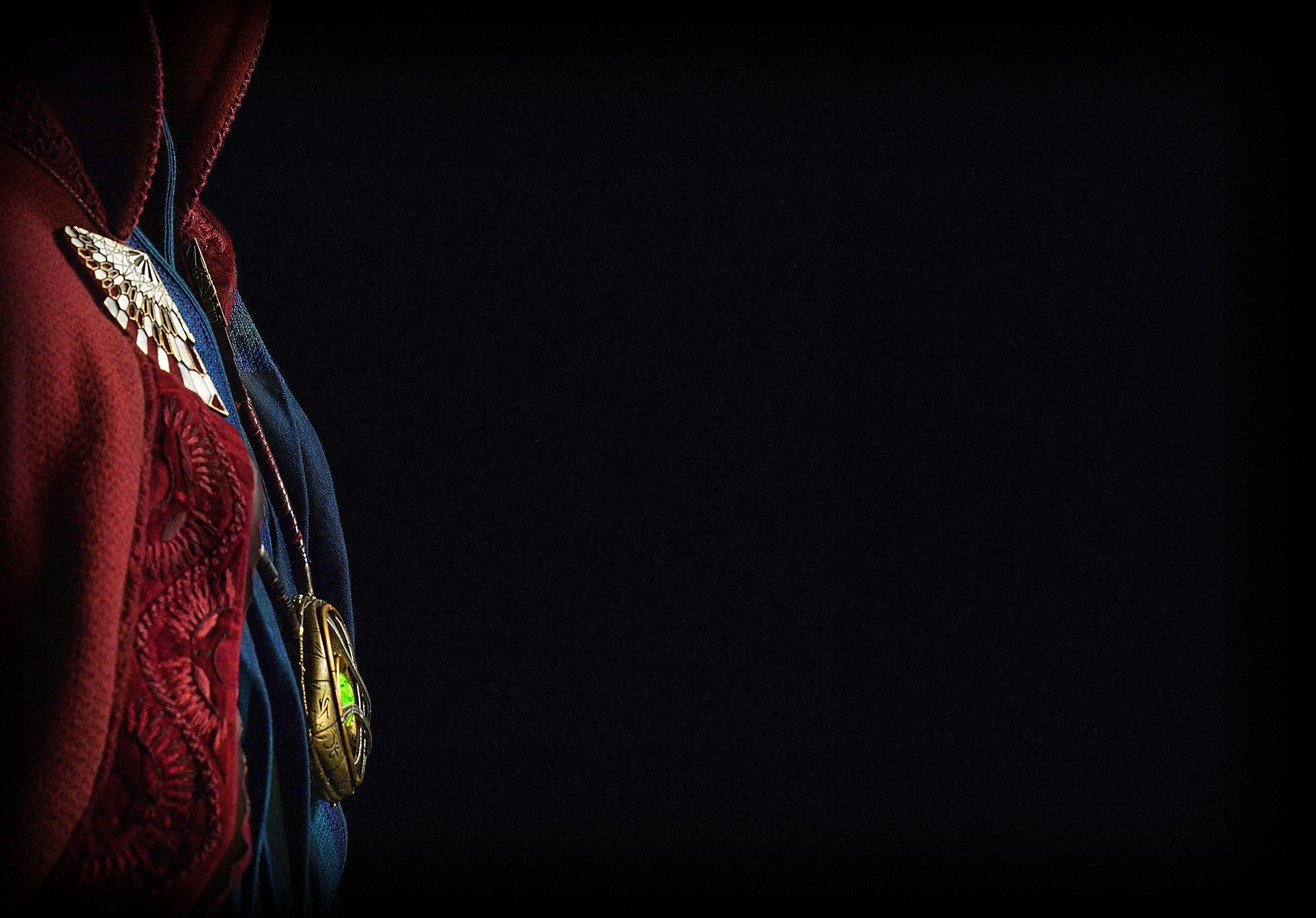 Doctor Strange, red and blue textured garment, ornate metallic brooches, Full HD Desktop Wallpaper