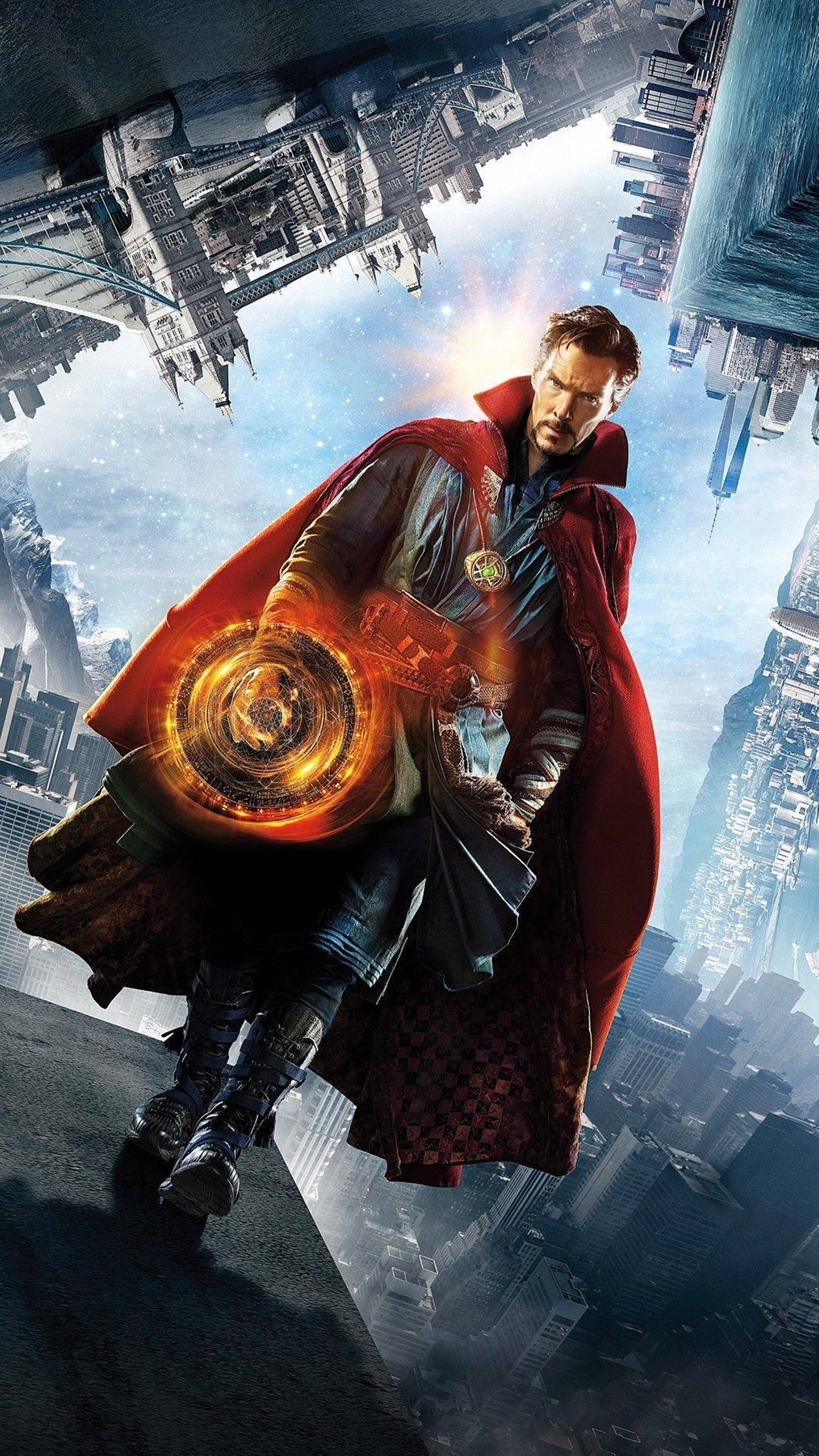 Doctor Strange, mystical orb, cosmic backdrop, 8K Phone Wallpaper