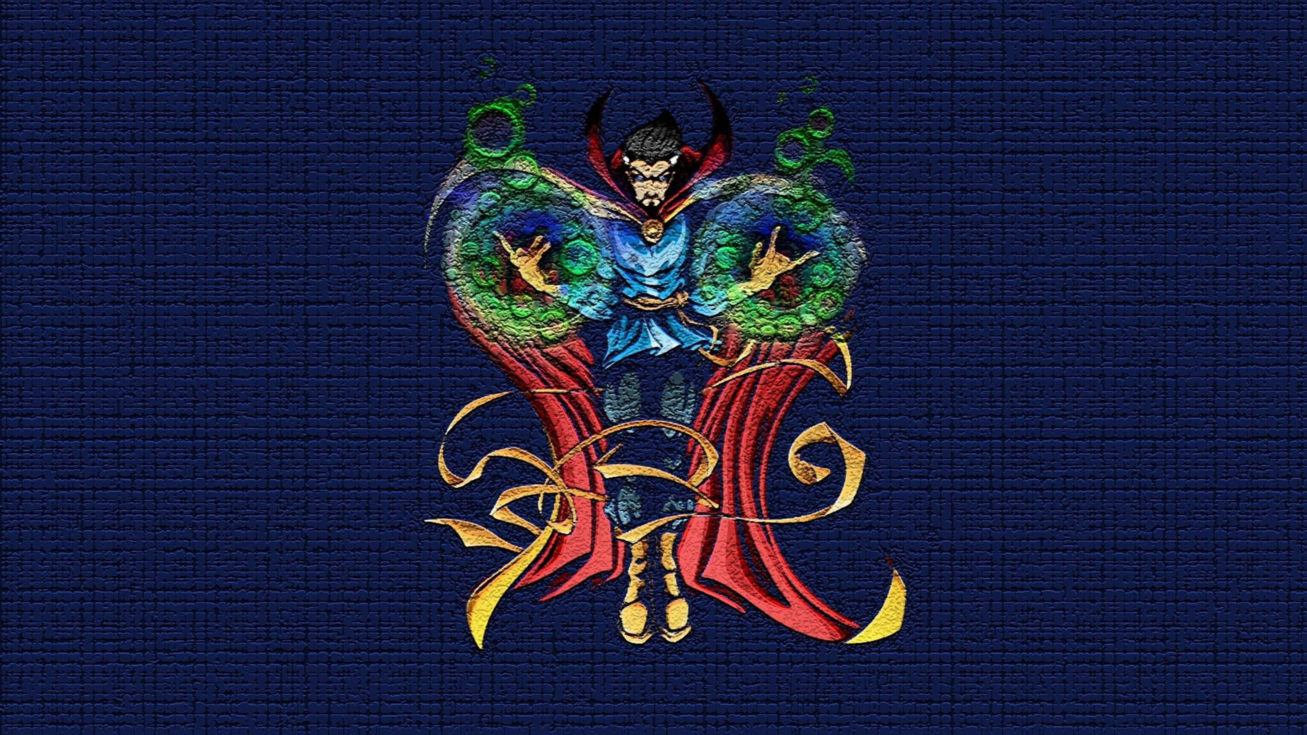 Doctor Strange, blue robe, red cape, 5K Desktop Wallpaper