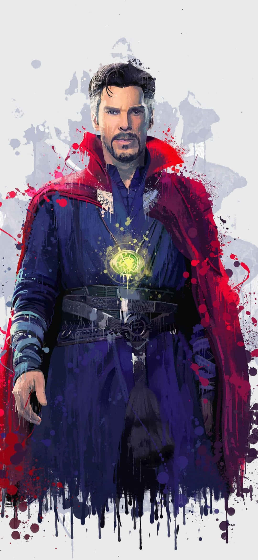 Doctor Strange, blue robe, red cape, Full HD Phone Wallpaper