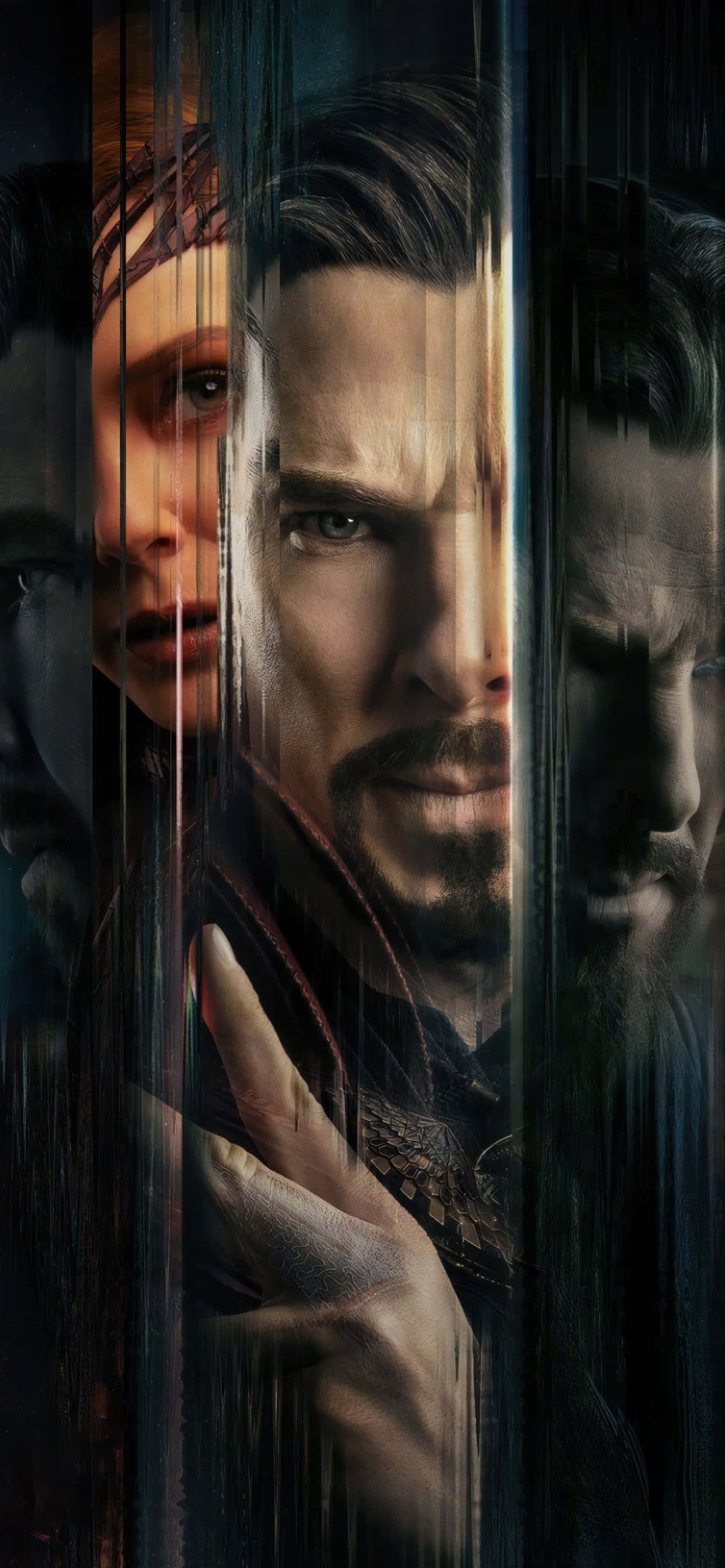 Doctor Strange, iPhone, fragmented faces, 2K Phone Wallpaper