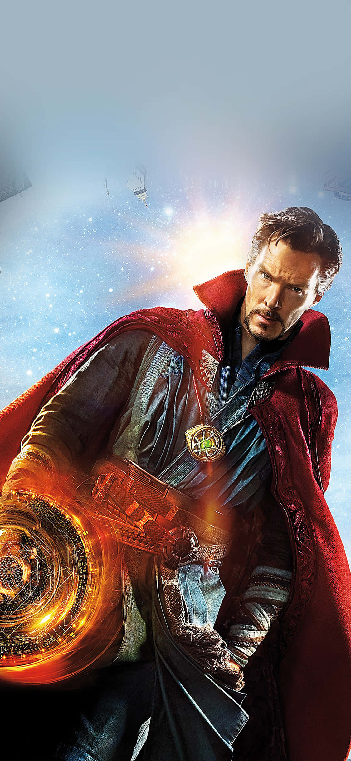 Doctor Strange, cosmic setting, glowing mystical orb, Full HD Phone Wallpaper
