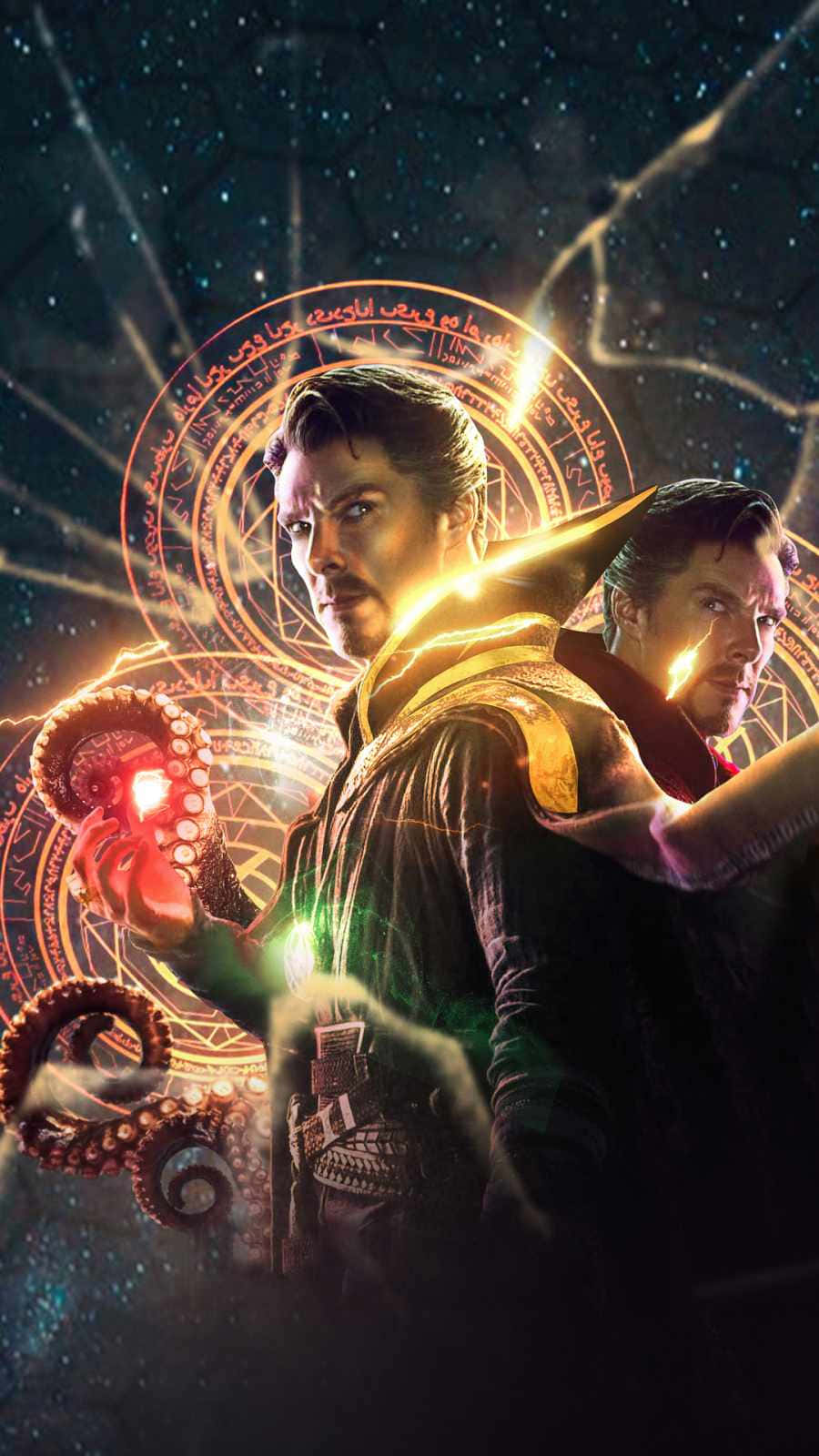 Doctor Strange, mystical energy, cosmic backdrop, HD Phone Wallpaper