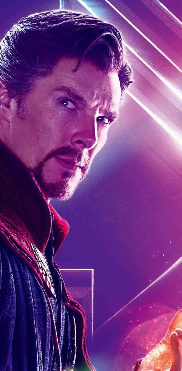 Doctor Strange, purple energy beams, cosmic background, HD Phone Wallpaper