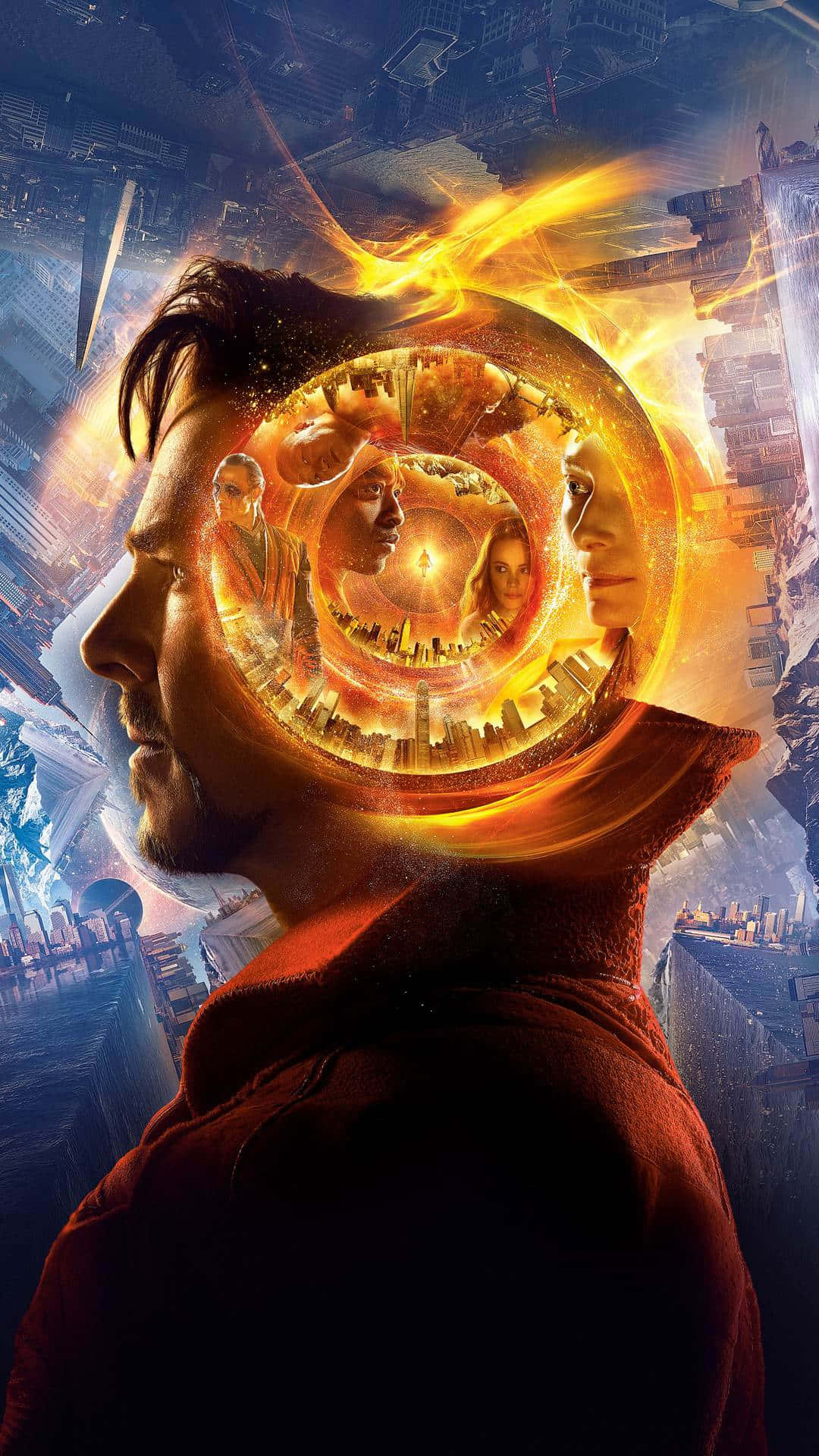 Doctor Strange, iPhone, glowing spiral vortex, Full HD Phone Wallpaper