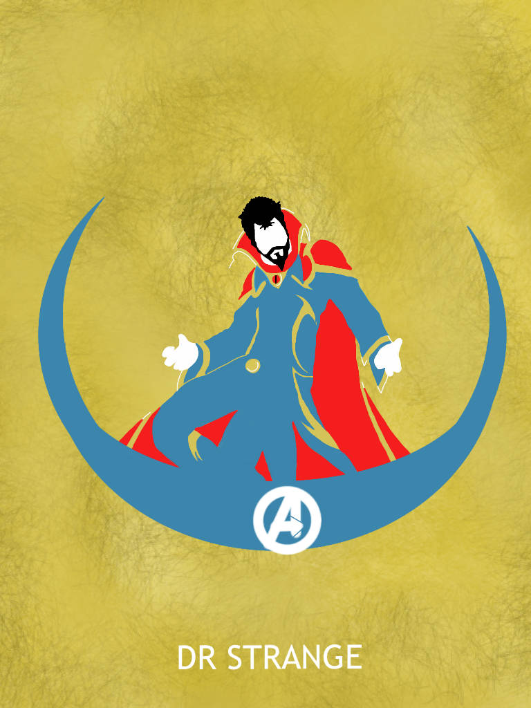 Doctor Strange, blue crescent moon, red cape, SD Phone Wallpaper