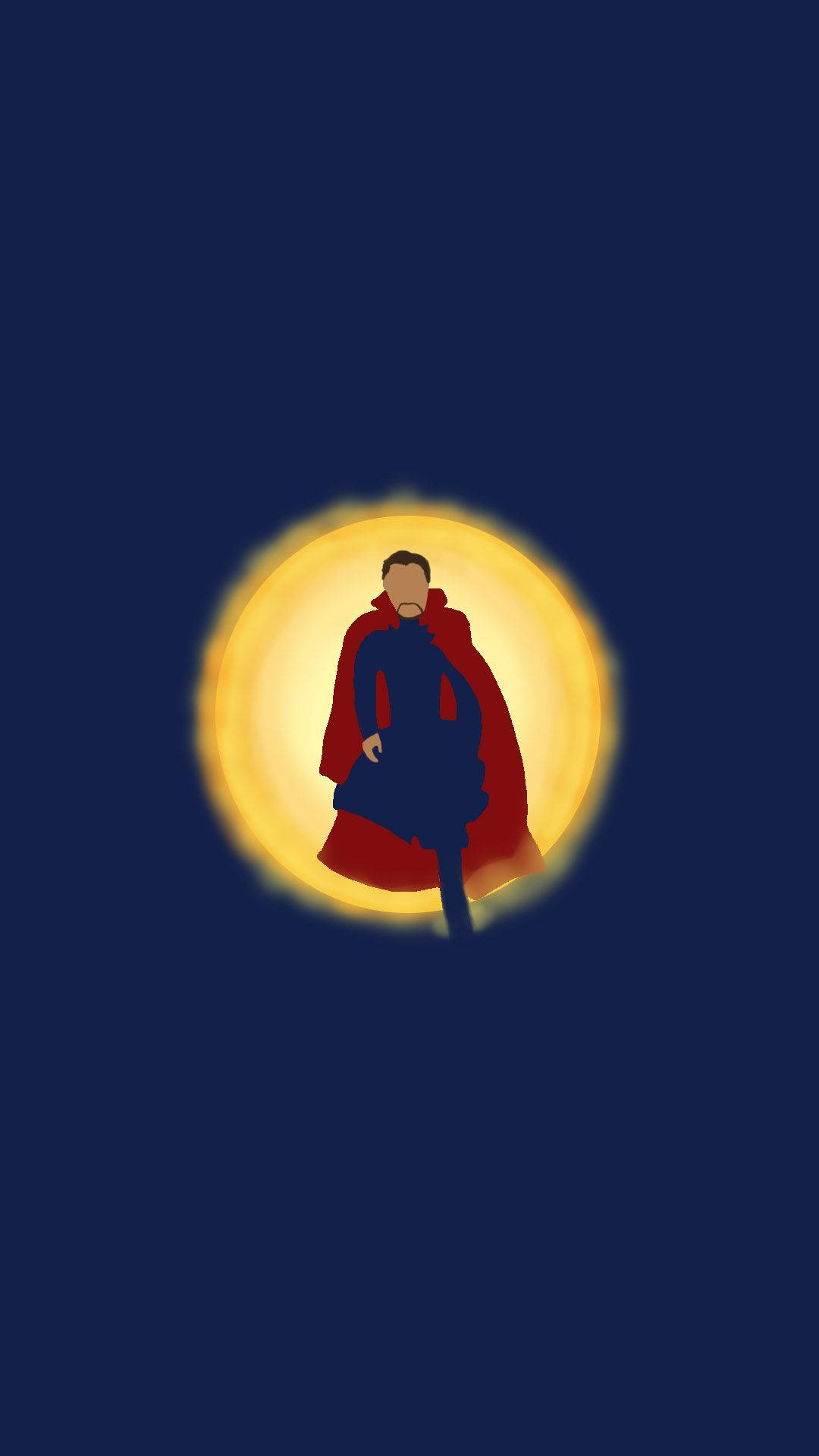 Doctor Strange, red cape, glowing yellow circle, Full HD Phone Wallpaper