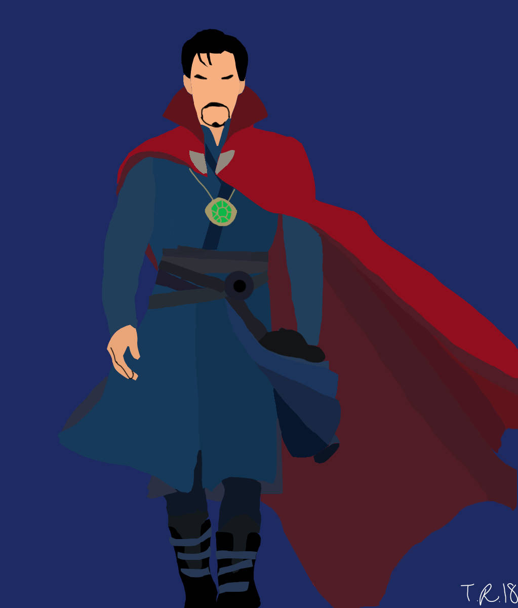 Doctor Strange, blue robe, red cape, SD Phone Wallpaper