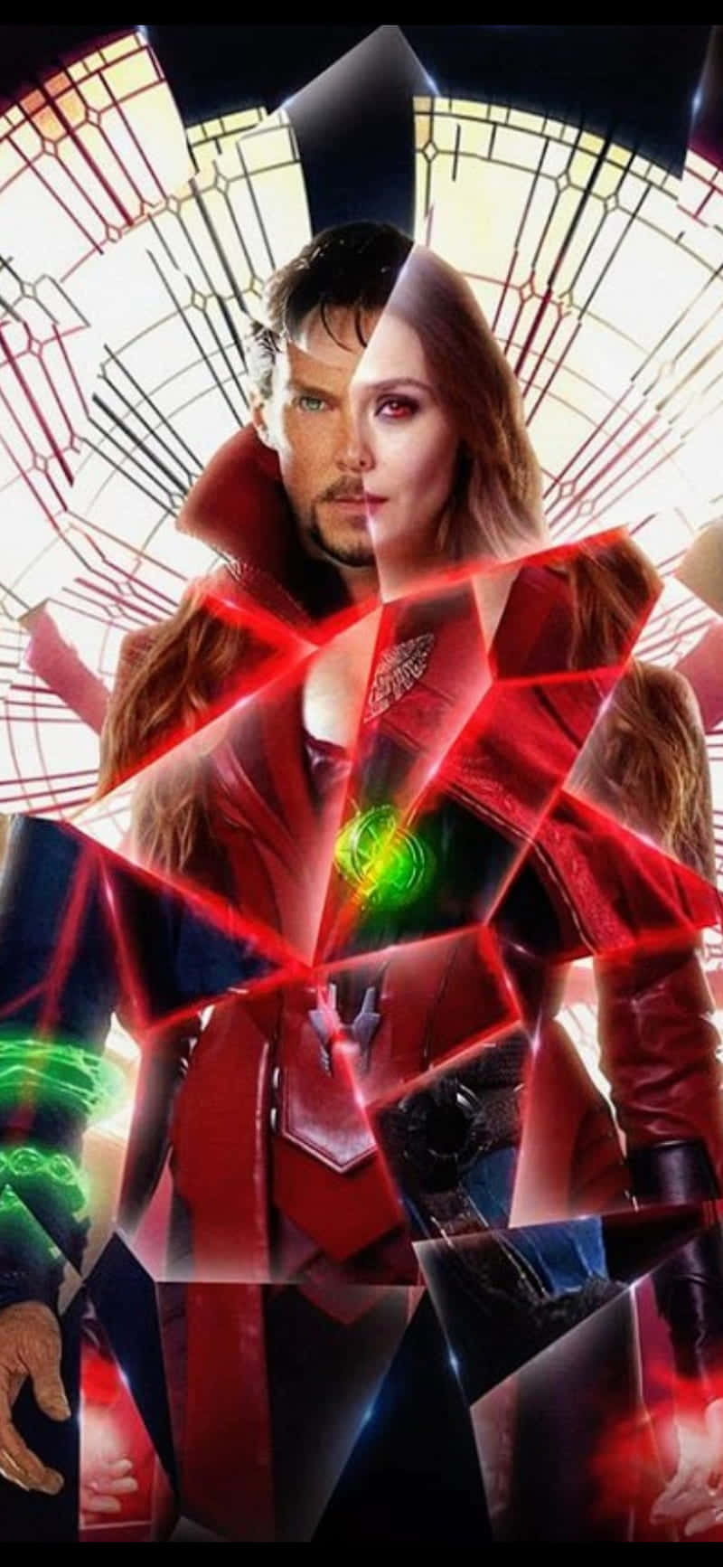 Doctor Strange Multiverse Of Madness, red armor, glowing red geometric shards, HD Phone Wallpaper