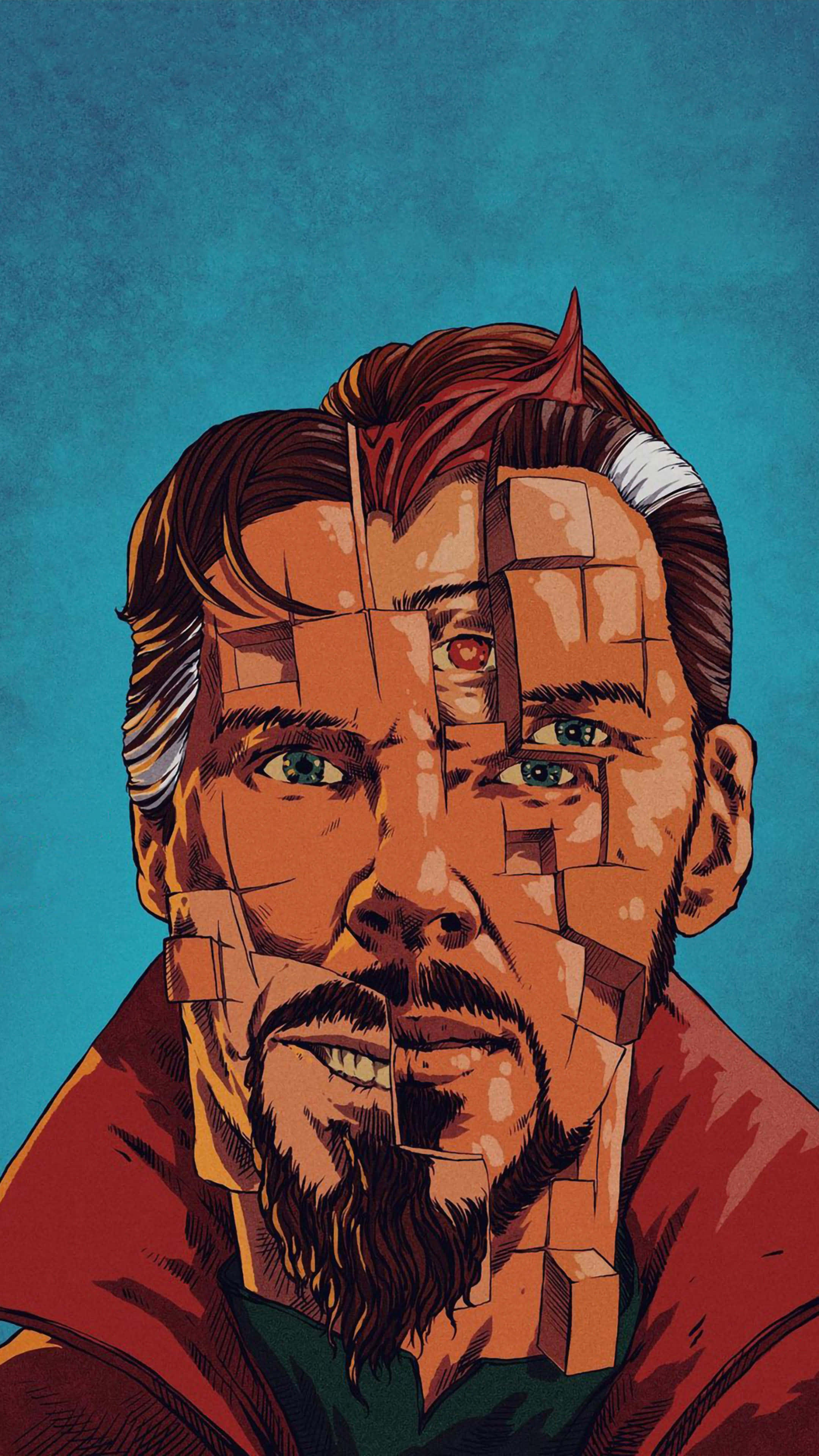 Doctor Strange, Multiverse of Madness, red eye, 4K Phone Wallpaper