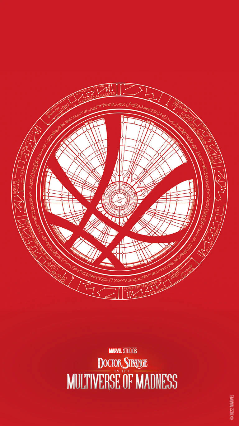 Doctor Strange, mystical eye symbol, red background, HD Phone Wallpaper