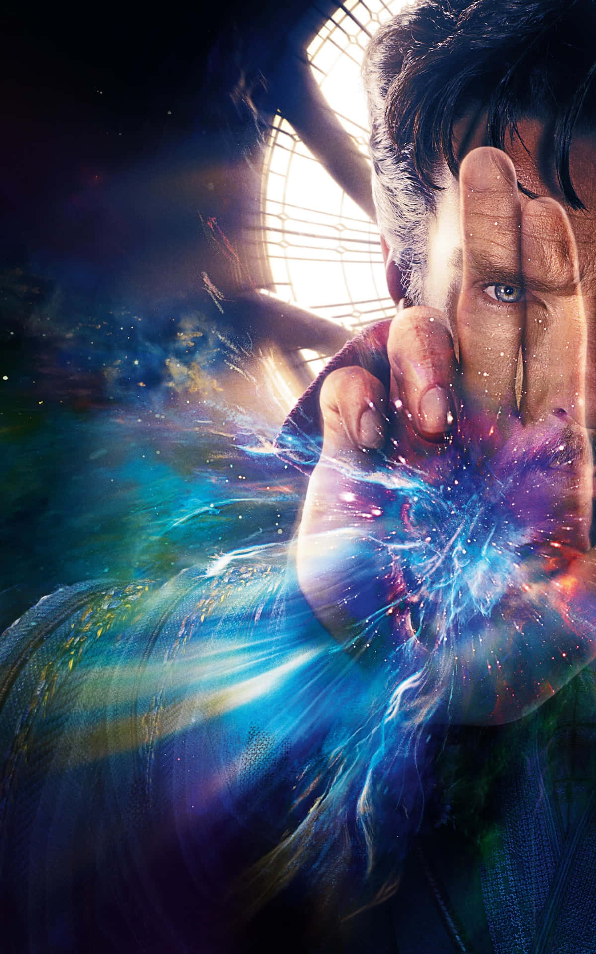 Doctor Strange, cosmic nebula, swirling blues purples and stars, Full HD Phone Wallpaper