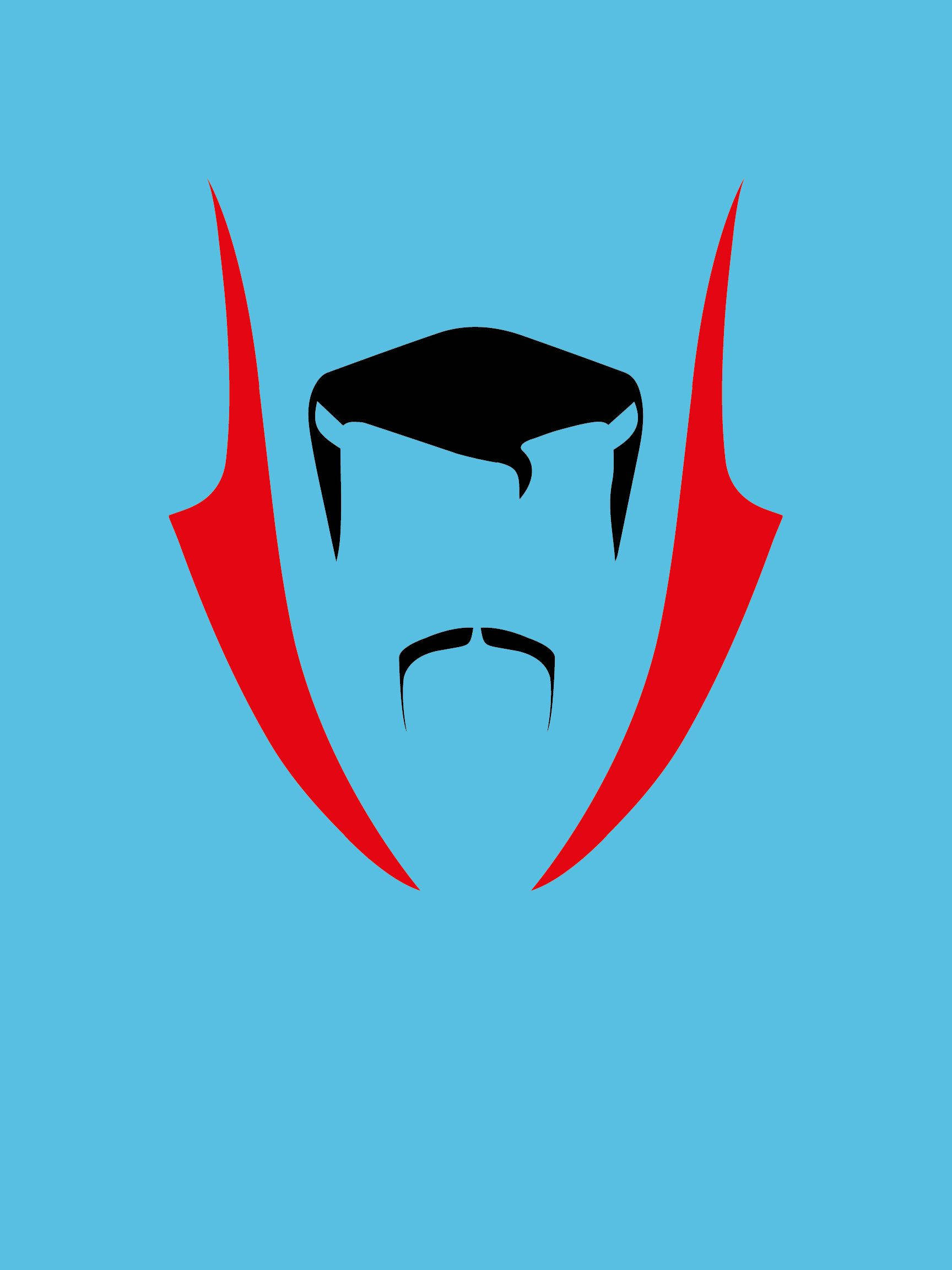 Doctor Strange, black silhouette, mustache, Full HD Phone Wallpaper
