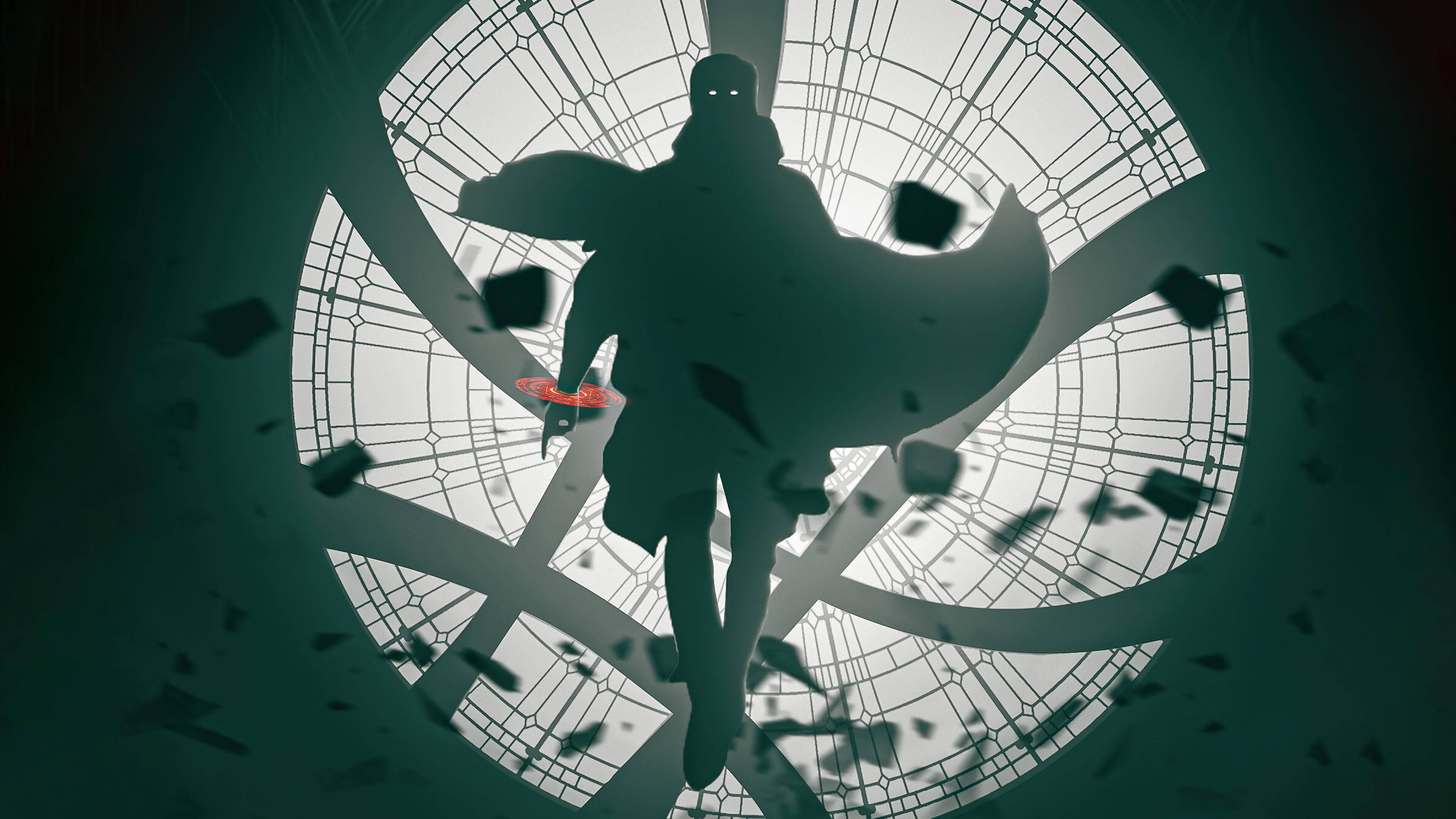 Doctor Strange, glowing eyes, cape, 4K Desktop Wallpaper