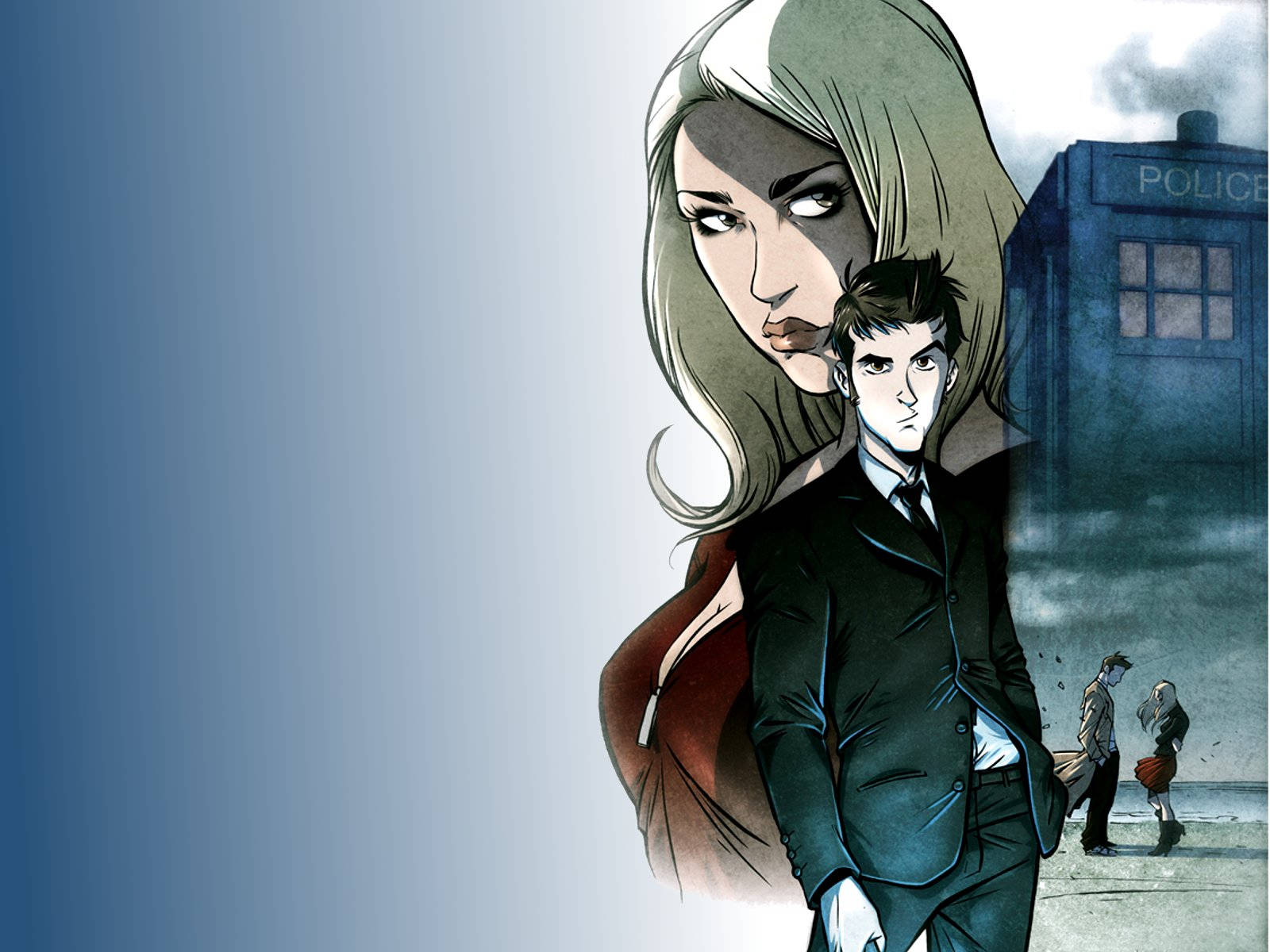 Doctor Who, police box, anime-style illustration, HD Desktop Wallpaper