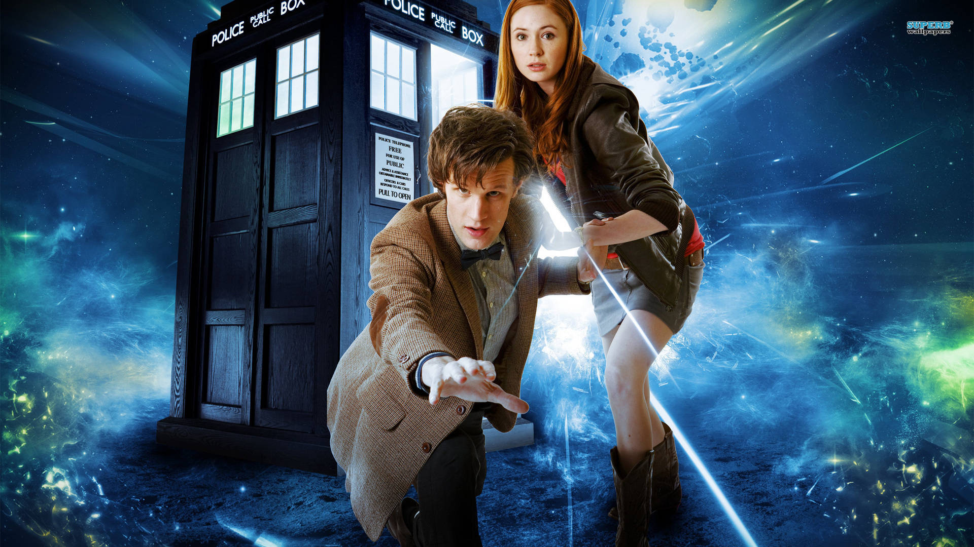 Doctor Who, blue police box, cosmic energy, Full HD Desktop Wallpaper