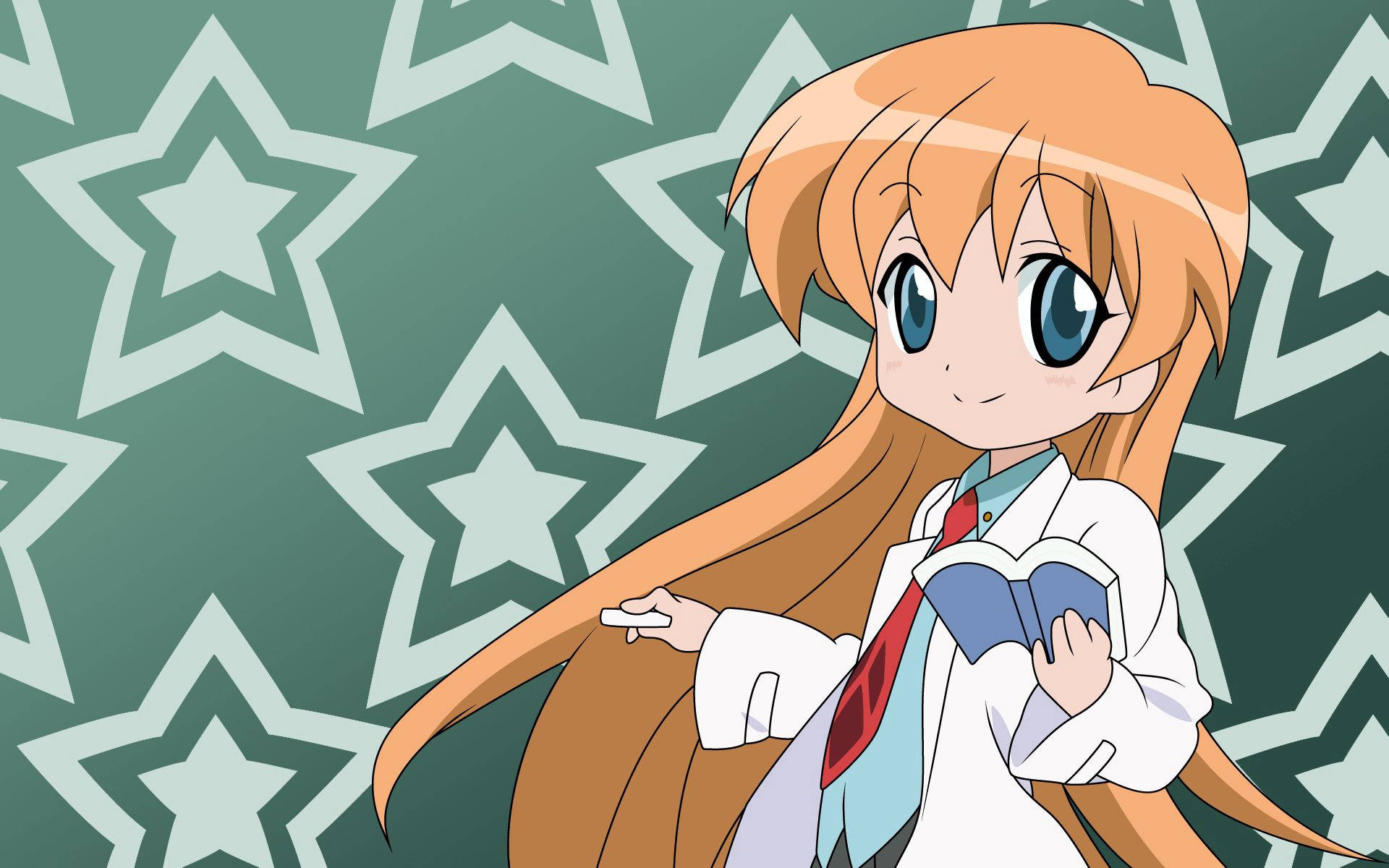 Doctor Who, anime girl, long orange hair, Full HD Desktop Wallpaper