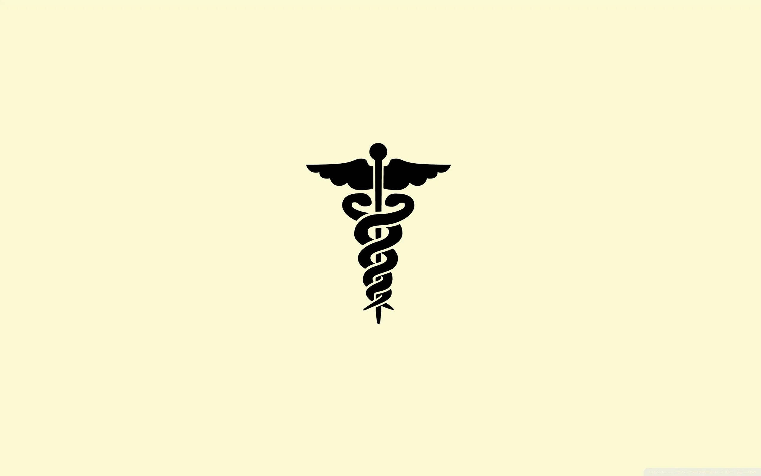Doctor Who, caduceus, black, 2K Desktop Wallpaper