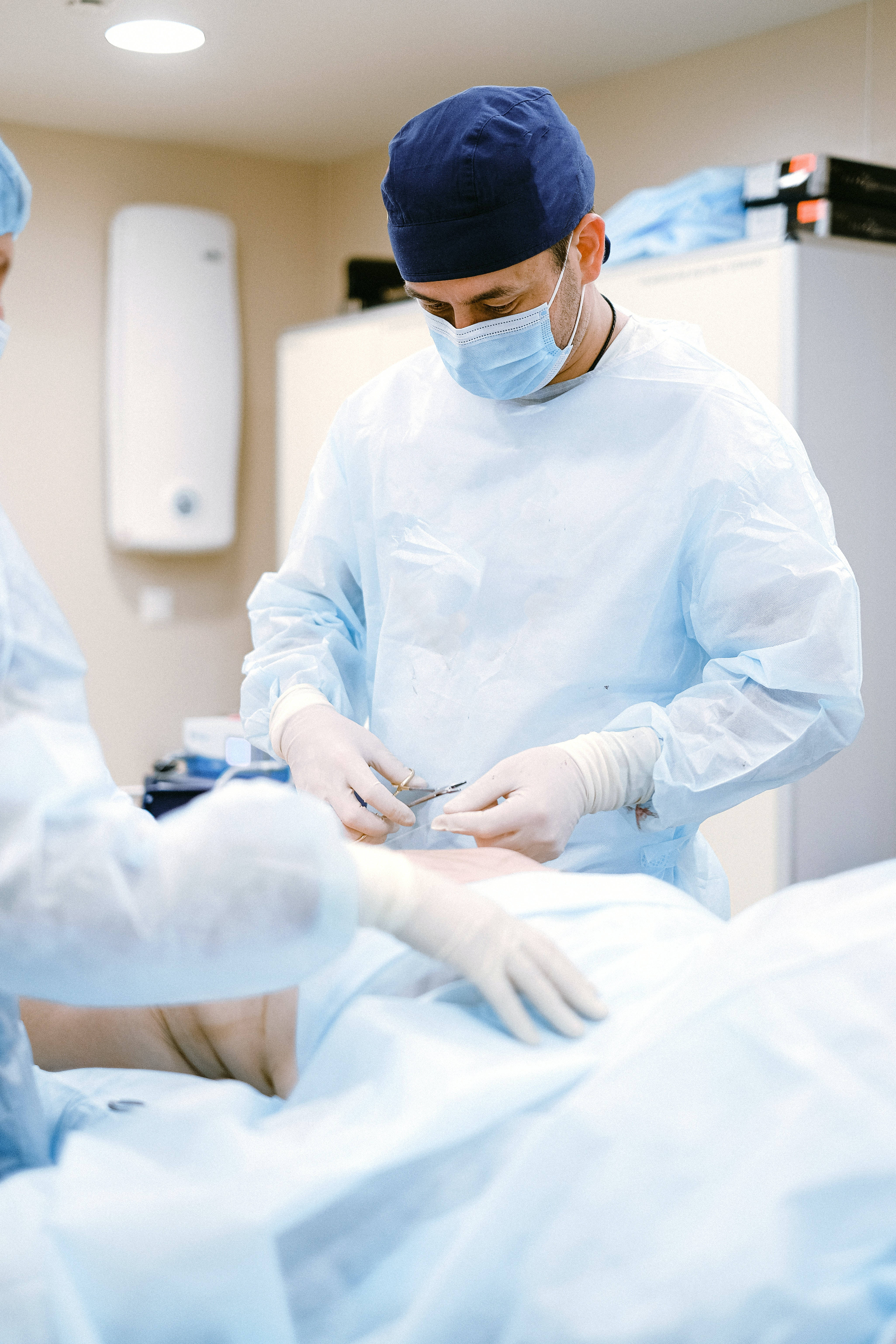 blue scrubs, surgeon, operating room, 5K Phone Wallpaper