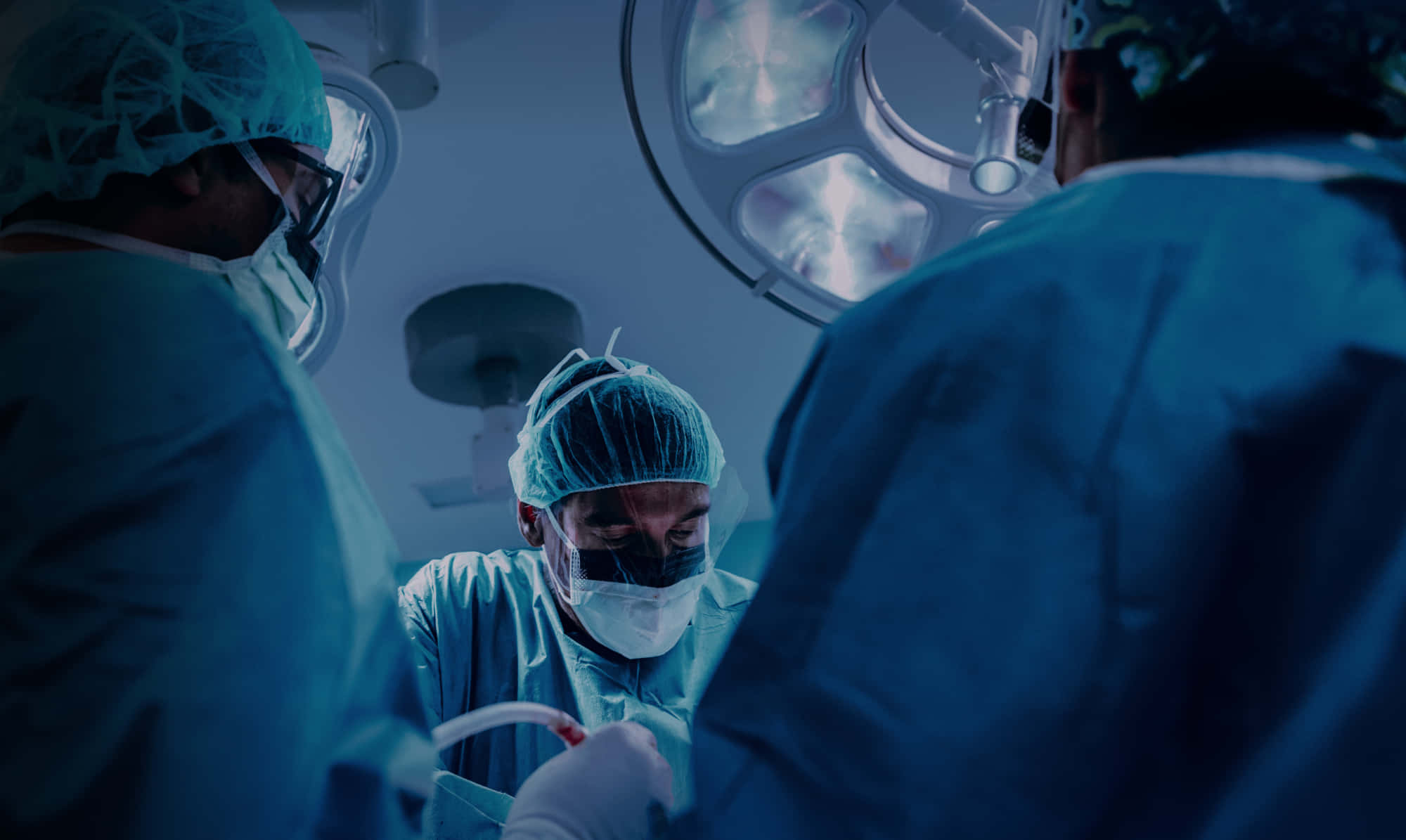 blue scrubs, masks, bright surgical lights, Full HD Desktop Wallpaper