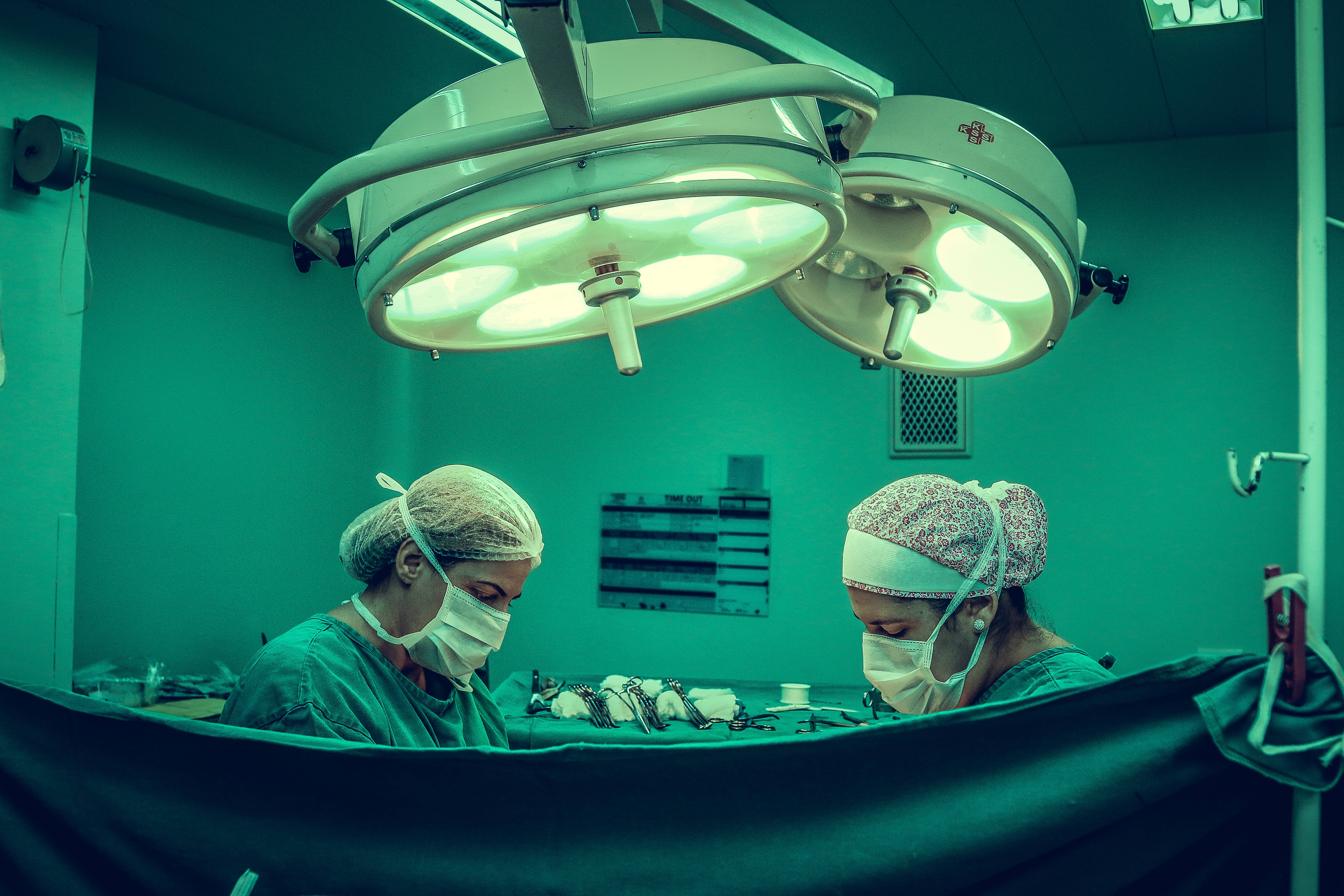 green scrubs, masks, bright surgical lights, 5K Desktop Wallpaper