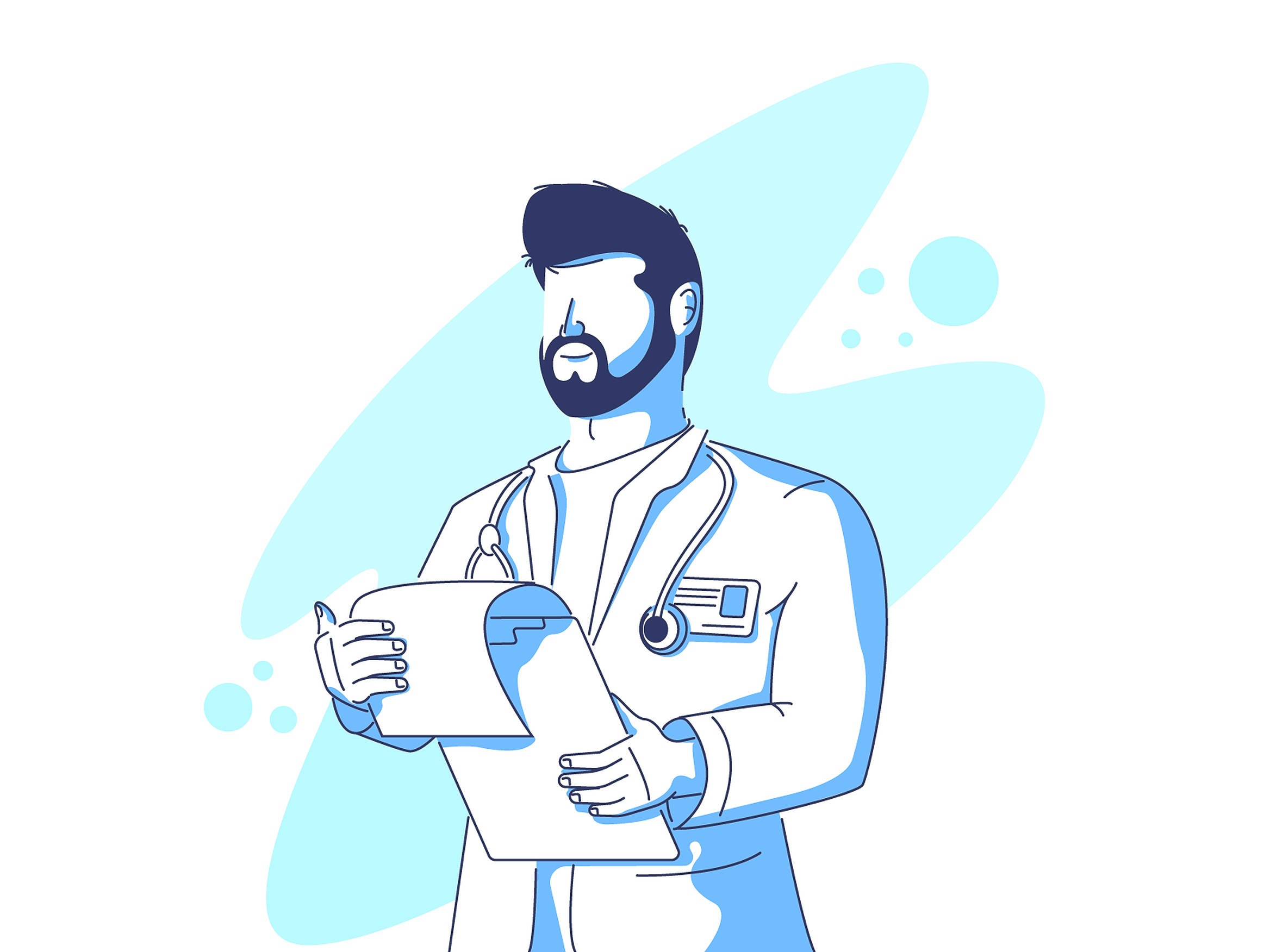doctor, white coat, clipboard, Full HD Desktop Wallpaper