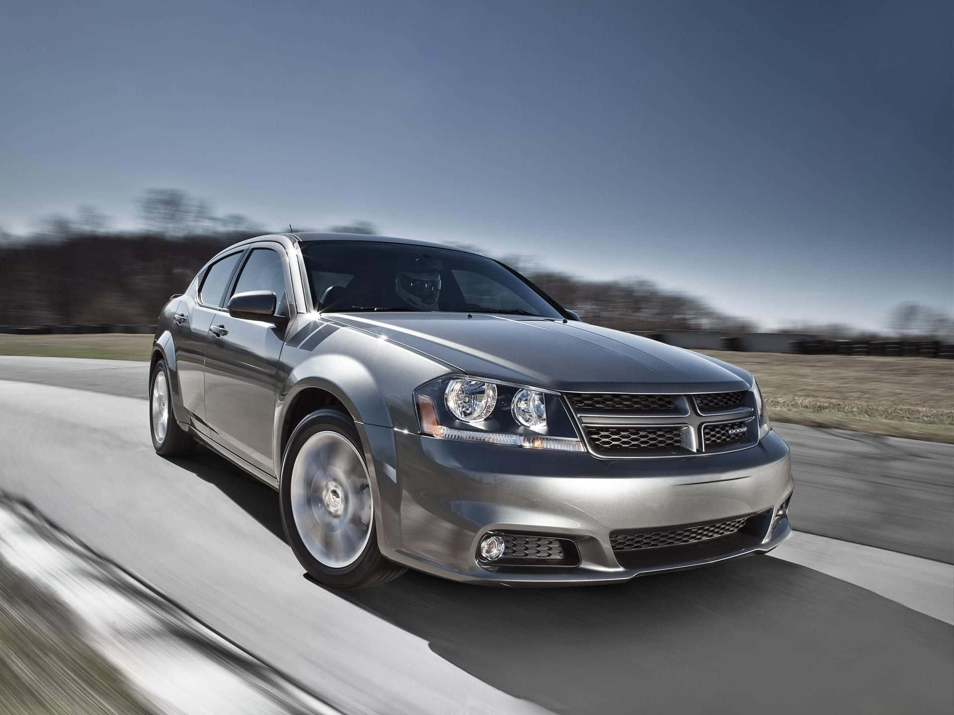 Dodge Avenger, silver, highway, Full HD Desktop Wallpaper