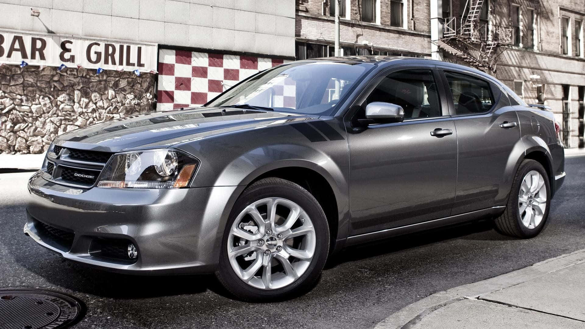 Dodge Avenger, silver, city street, Full HD Desktop Wallpaper